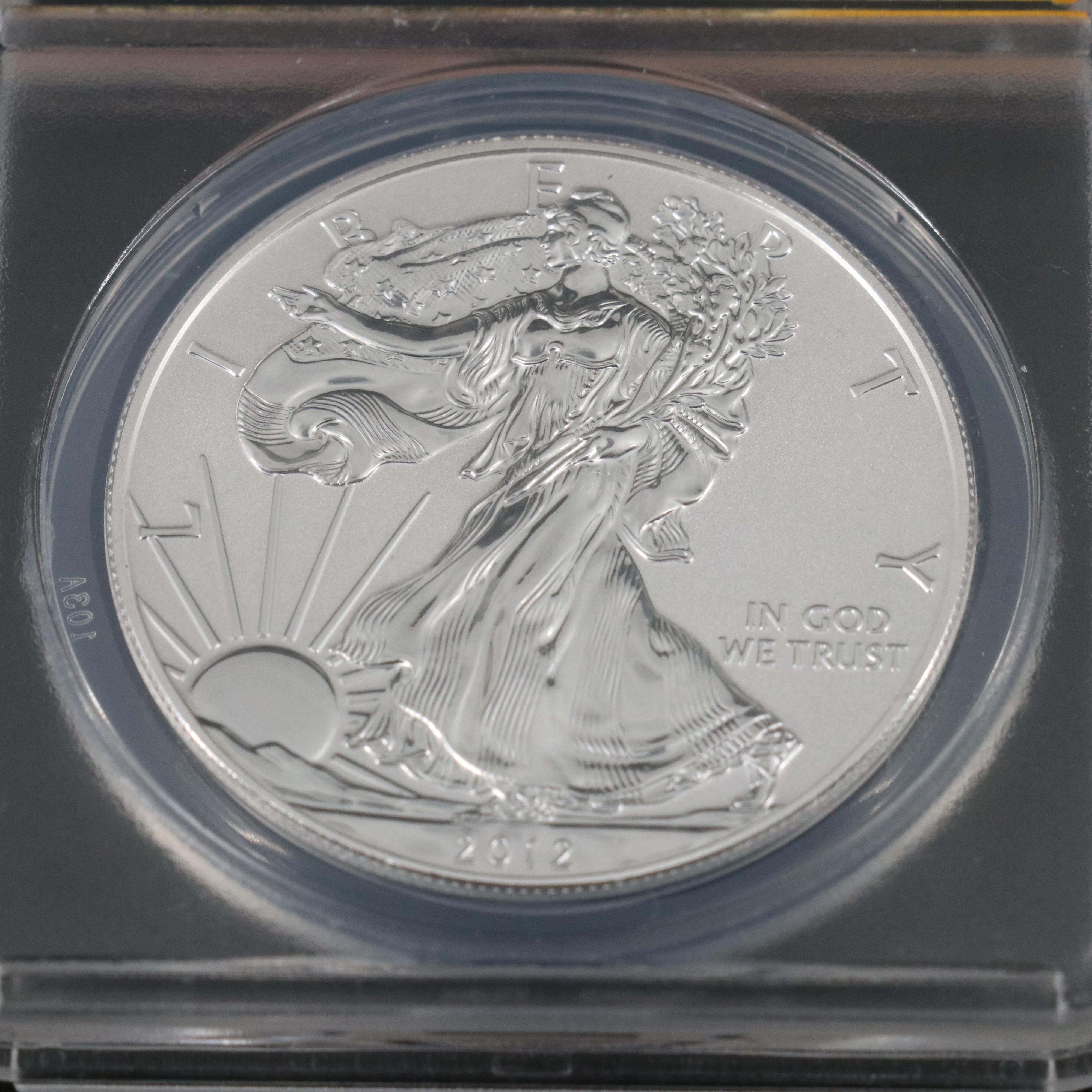 ANACS PR 70 Set of 2012-S American Eagle Proof and Reverse Proof Silver Eagles