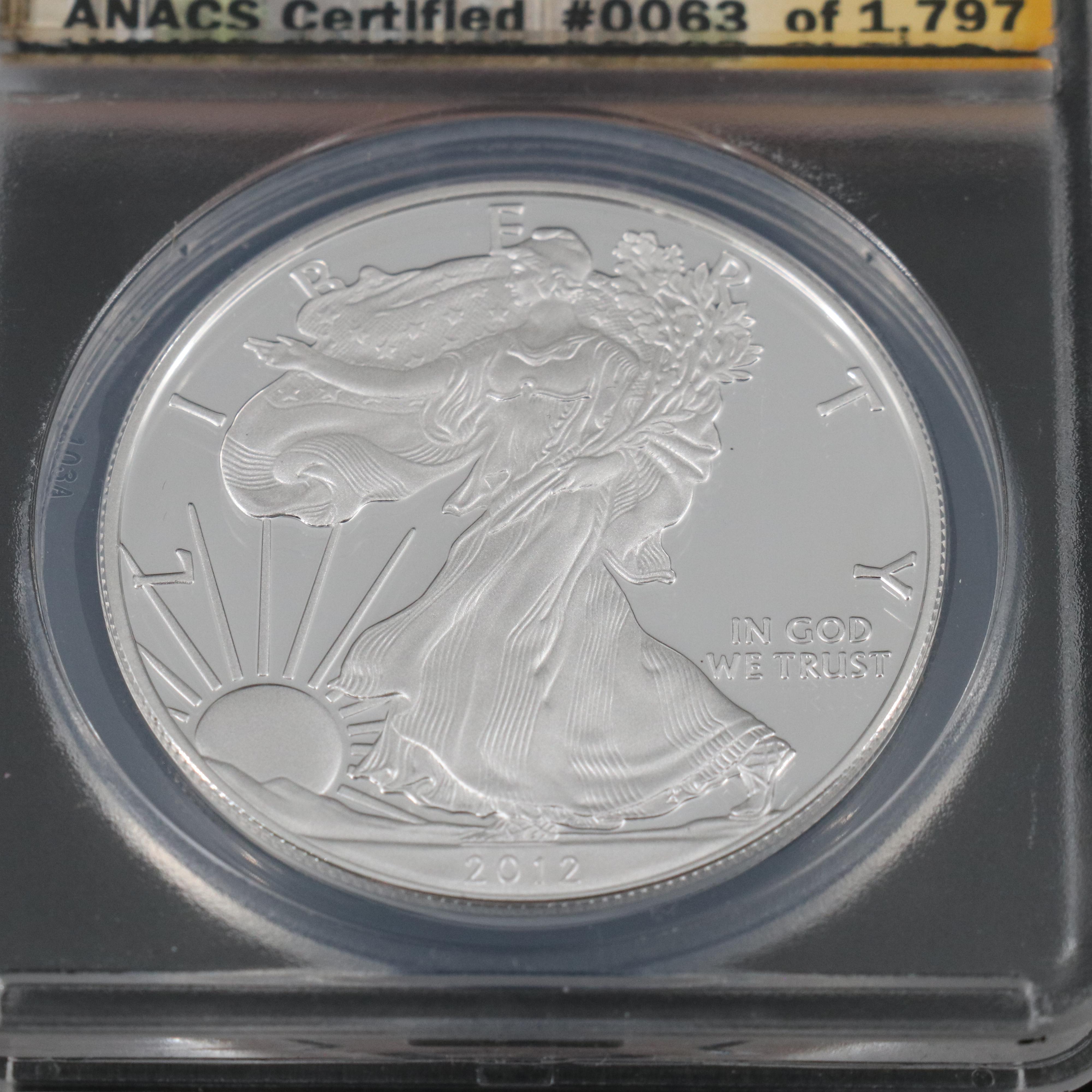 ANACS PR 70 Set of 2012-S American Eagle Proof and Reverse Proof Silver Eagles
