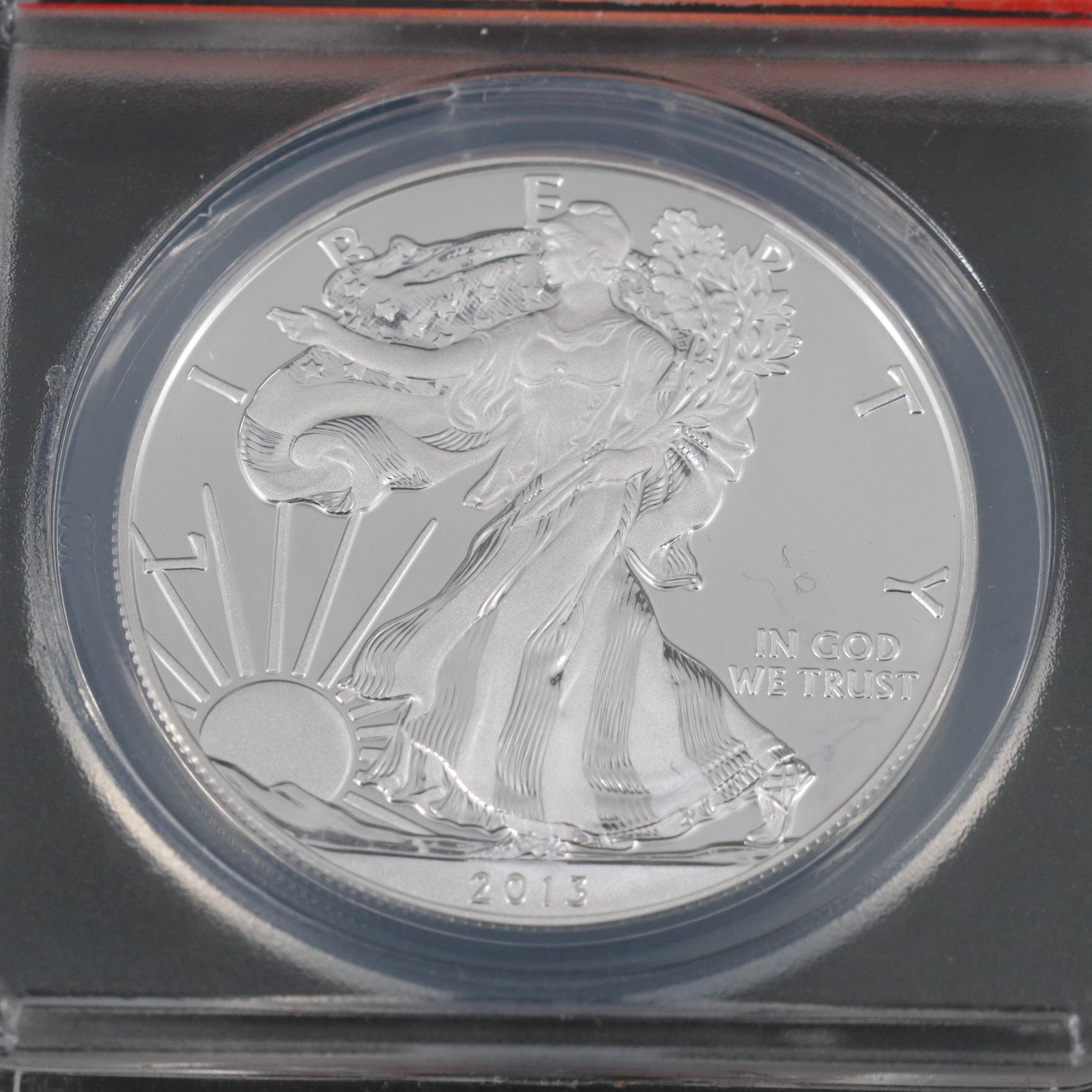 ANACS PR 70 and enhanced set of 2013-W American Eagle Silver Coins