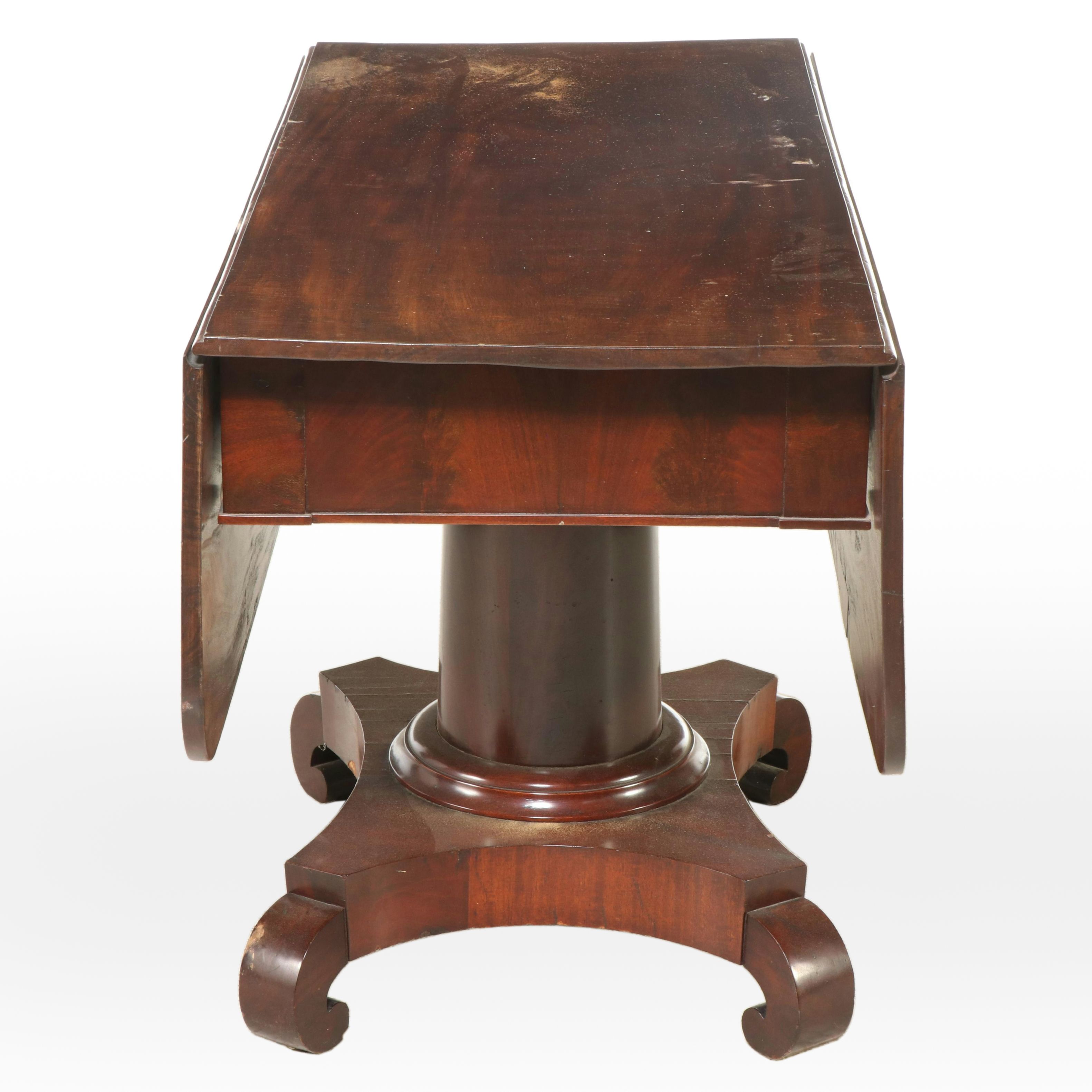 Classical Style Mahogany Drop-Leaf Dining Table, Early 20th Century