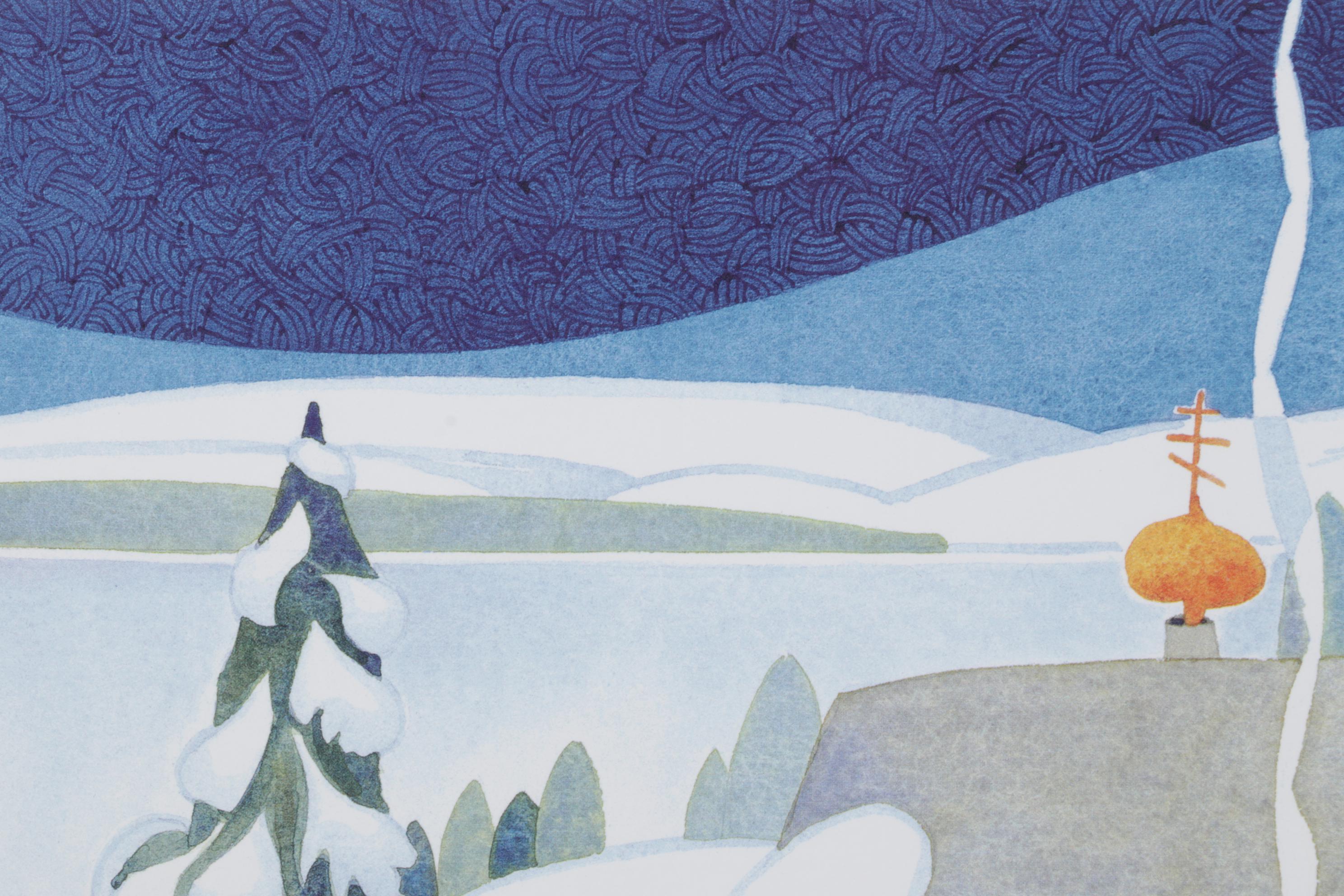 Rie Muñoz Offset Lithograph "Church is Out" and "Winter", Late 20th C.