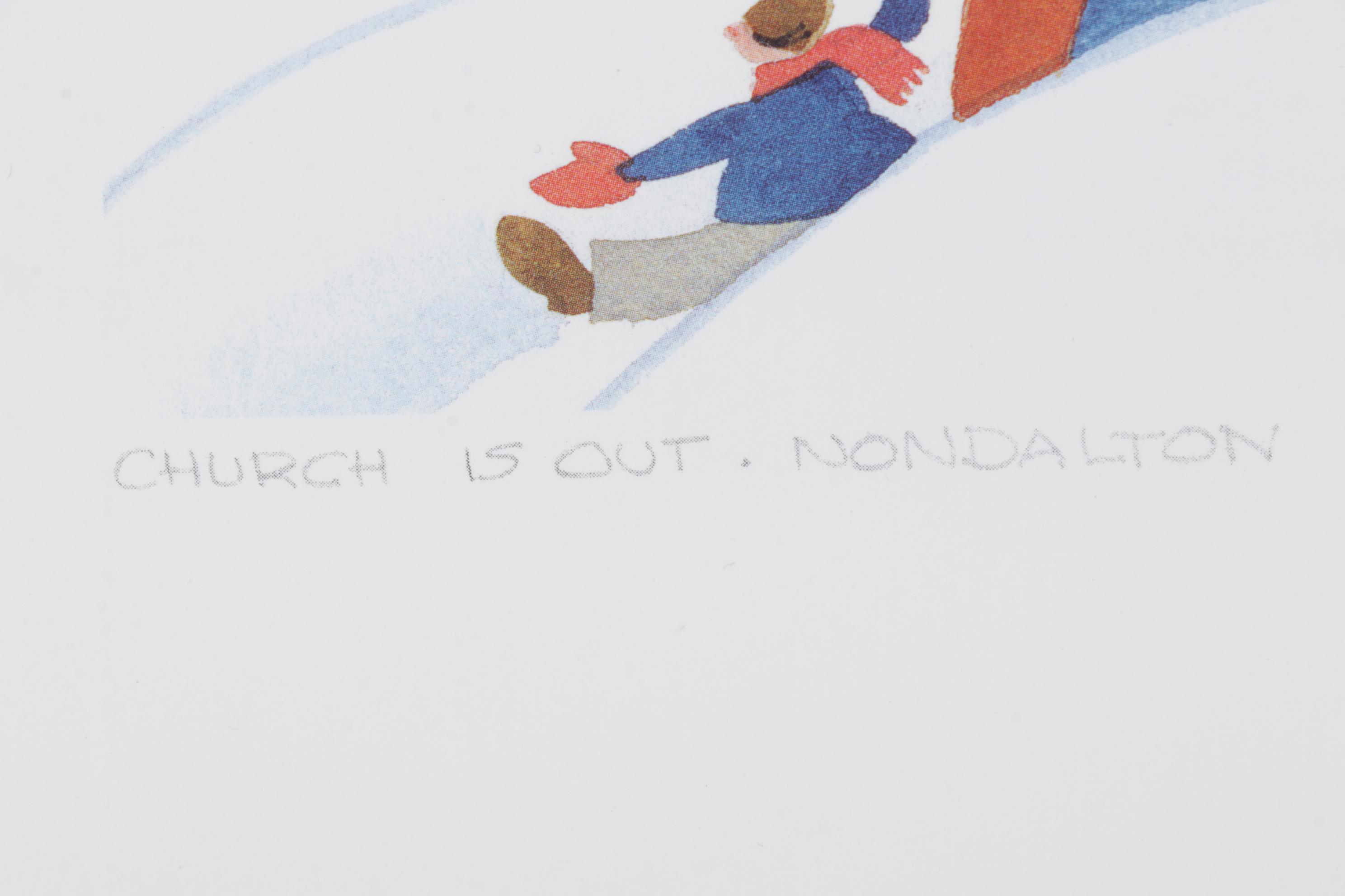 Rie Muñoz Offset Lithograph "Church is Out" and "Winter", Late 20th C.