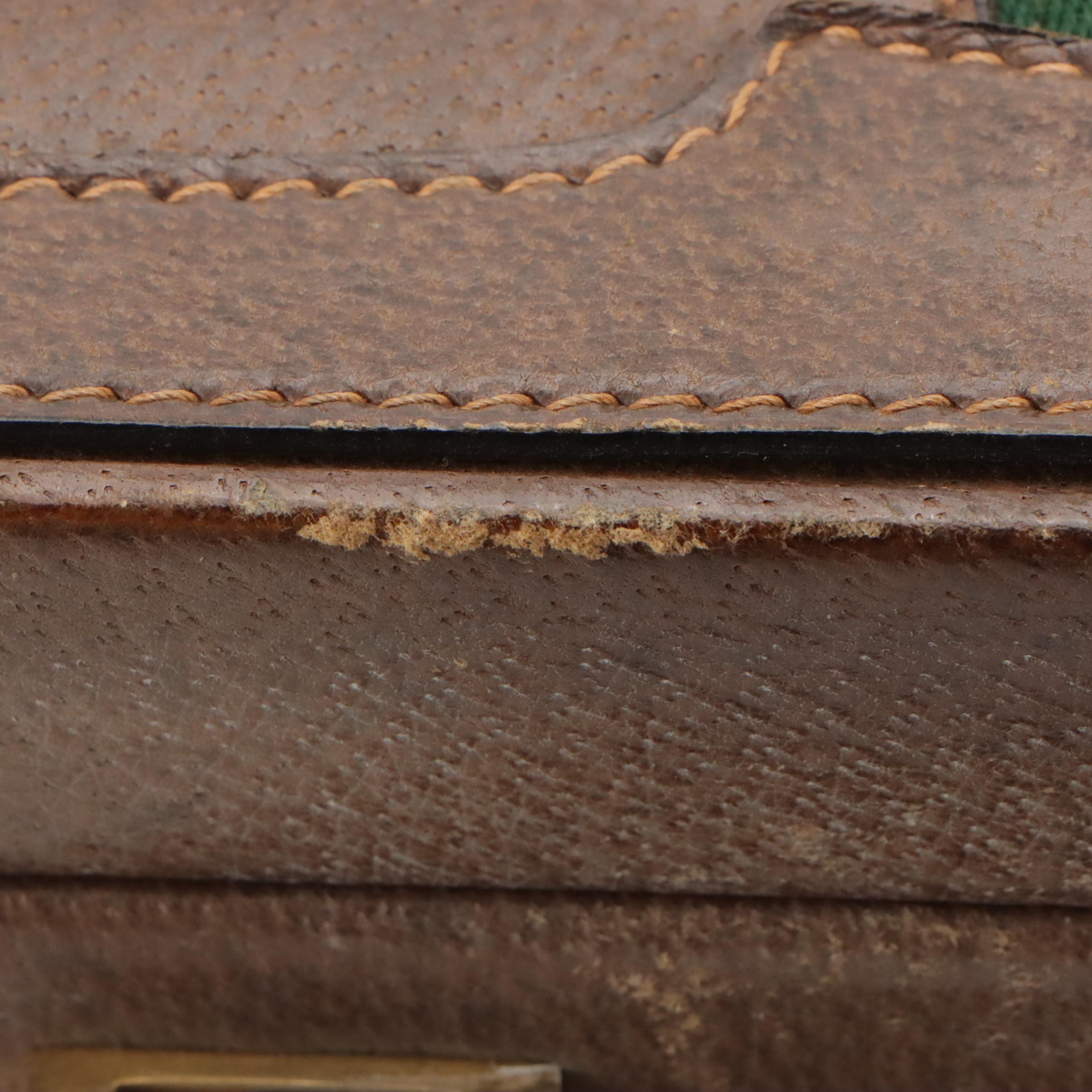 Gucci Web Stripe Attaché Briefcase in Cinghiale Leather, Circa 1970