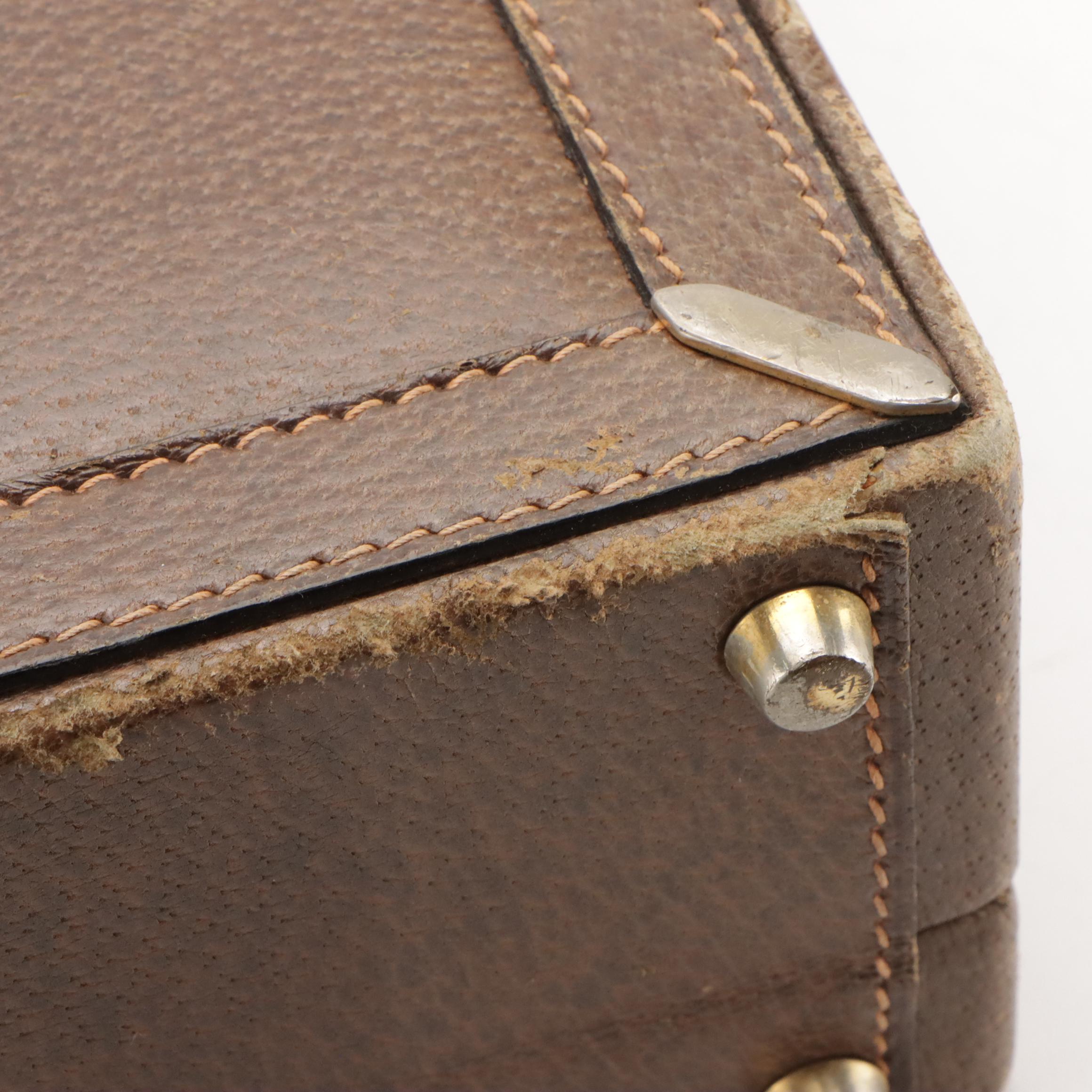 Gucci Web Stripe Attaché Briefcase in Cinghiale Leather, Circa 1970