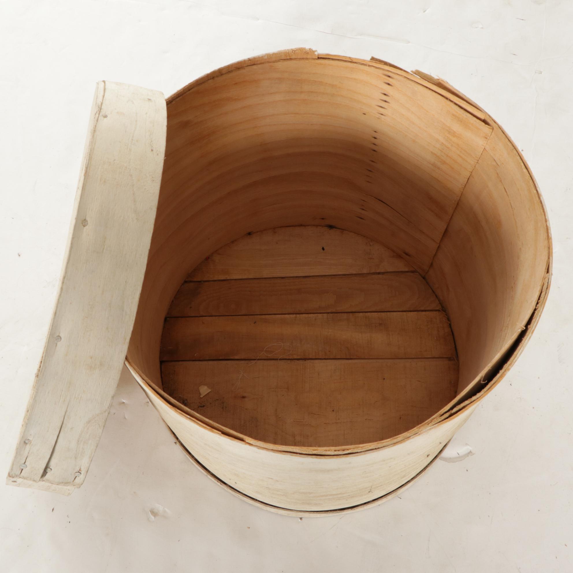 Round Wooden Longhorn American Cheese Box