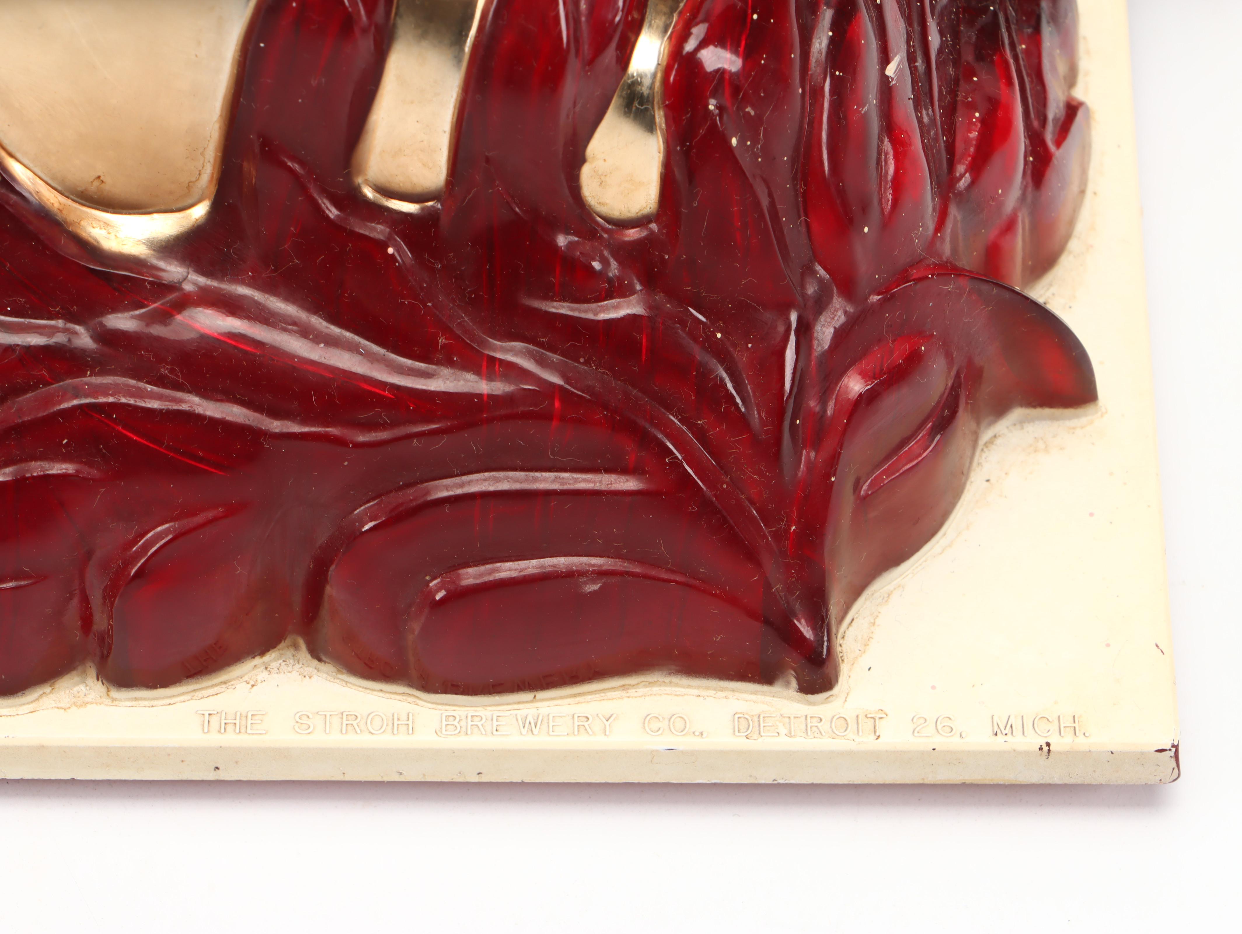 Stroh's Beer Illuminated Advertising Wall Sign