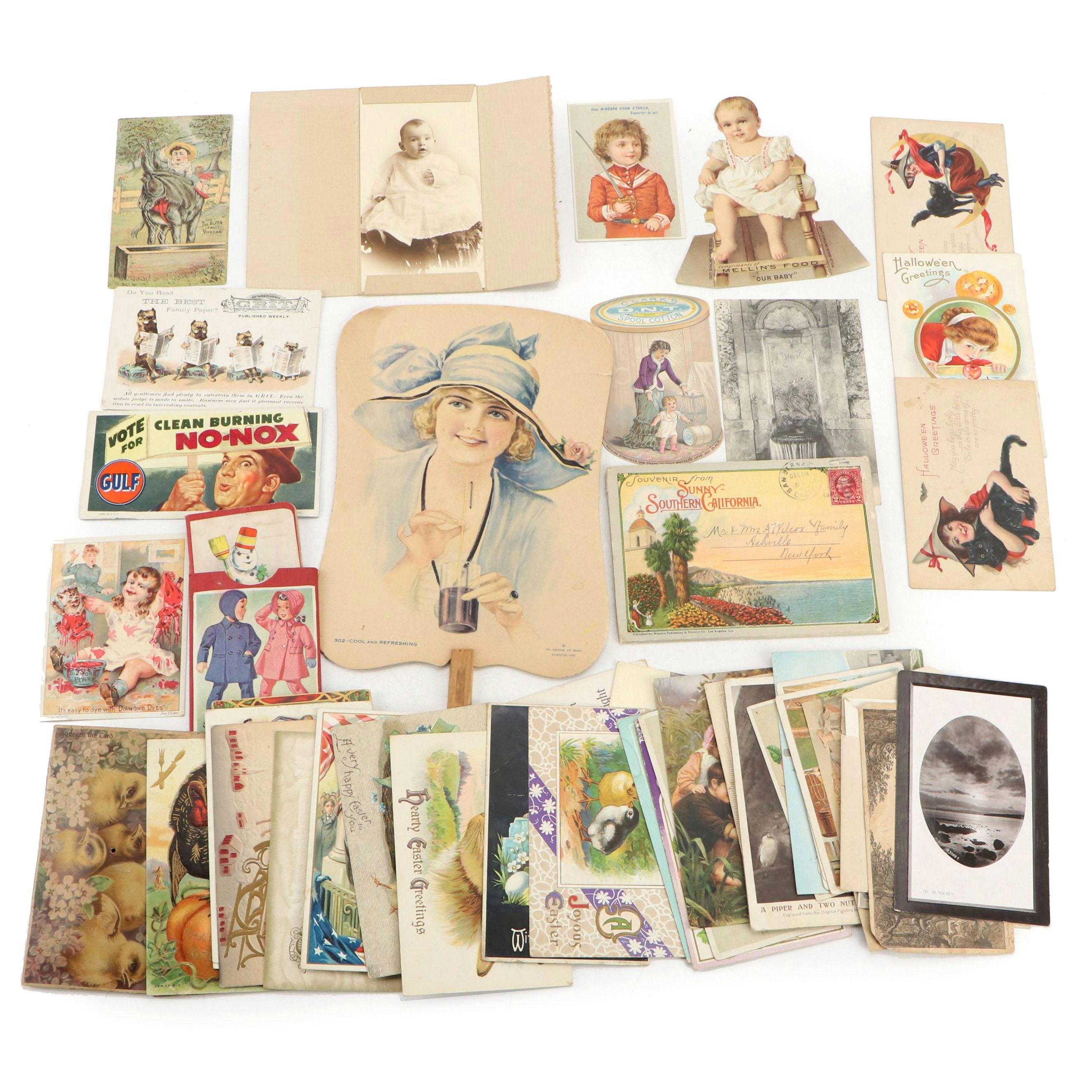 Halloween, Easter and Other Postcards, Advertisements and More, Early 20th C.