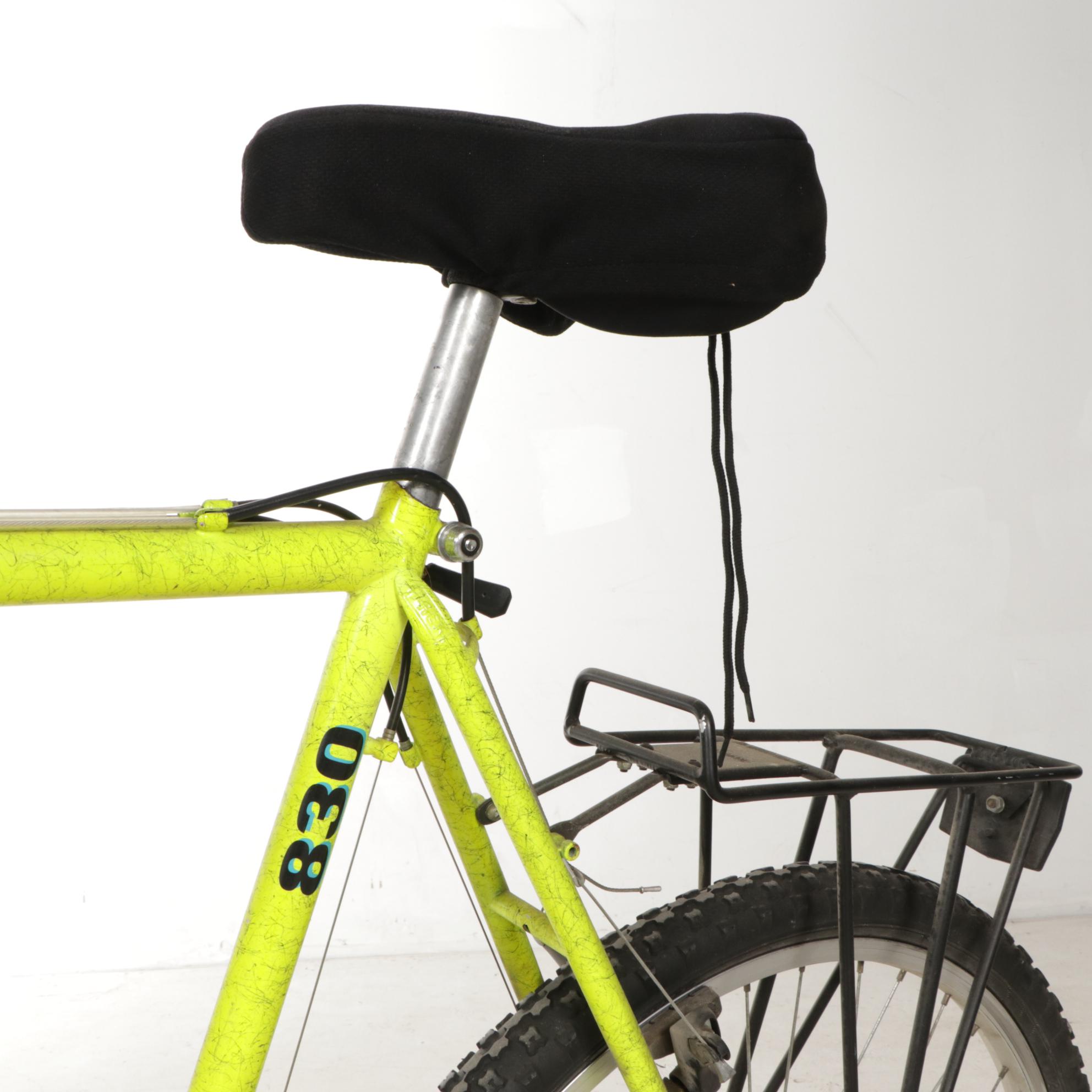 Neon Yellow Trek 830 Mountain Bike with Green Avenir Bag