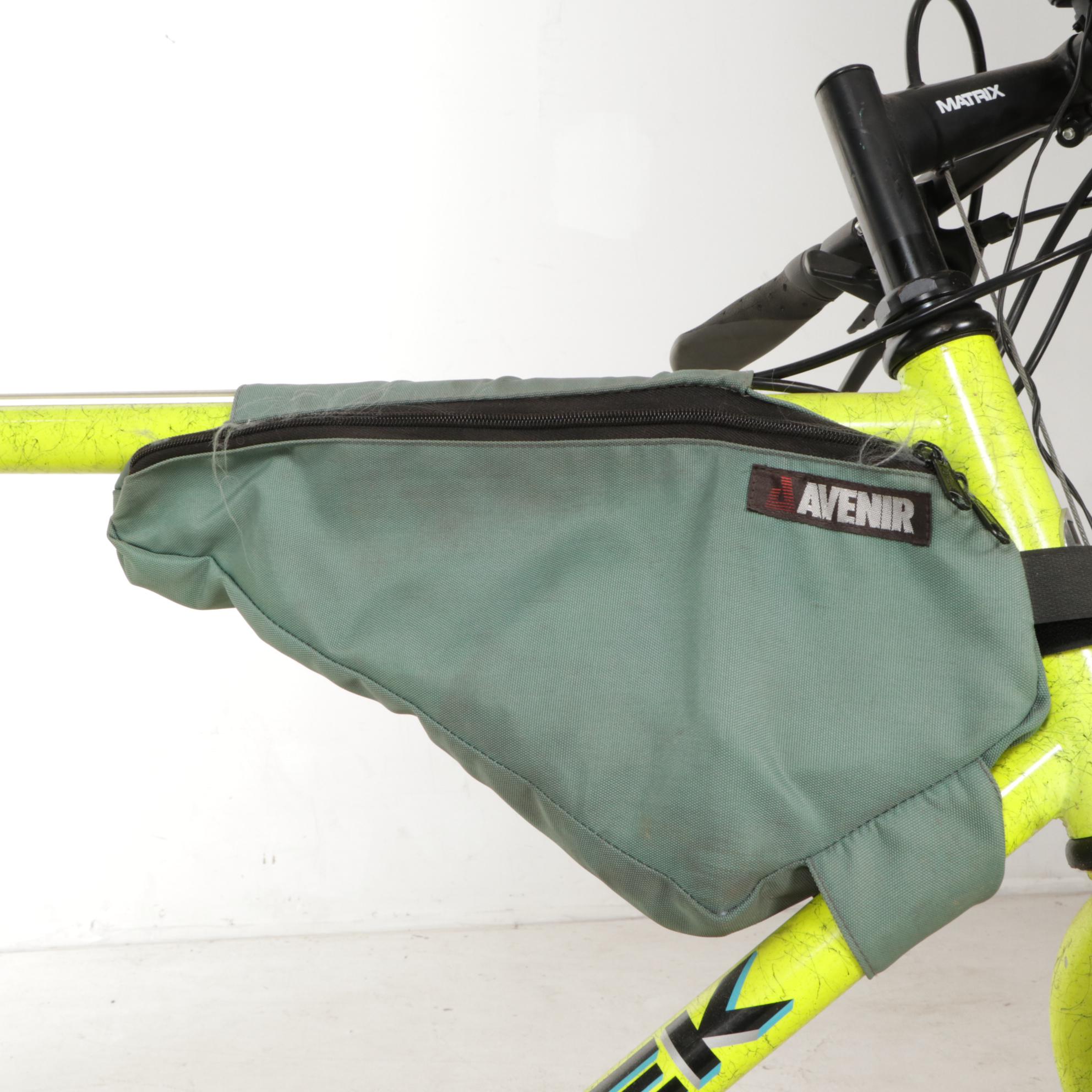 Neon Yellow Trek 830 Mountain Bike with Green Avenir Bag