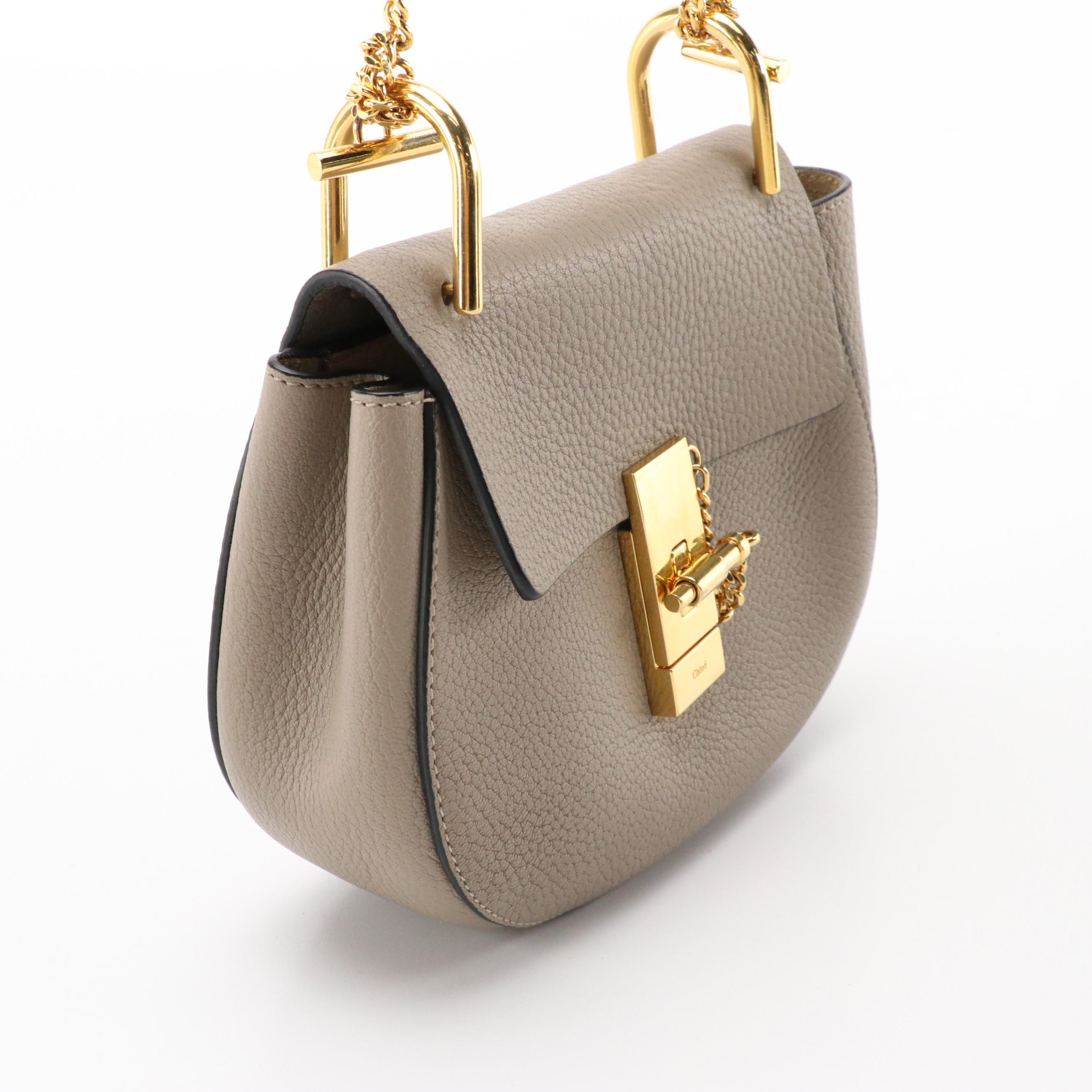 Chloé Drew Crossbody Bag in Motty Grey Grained Leather