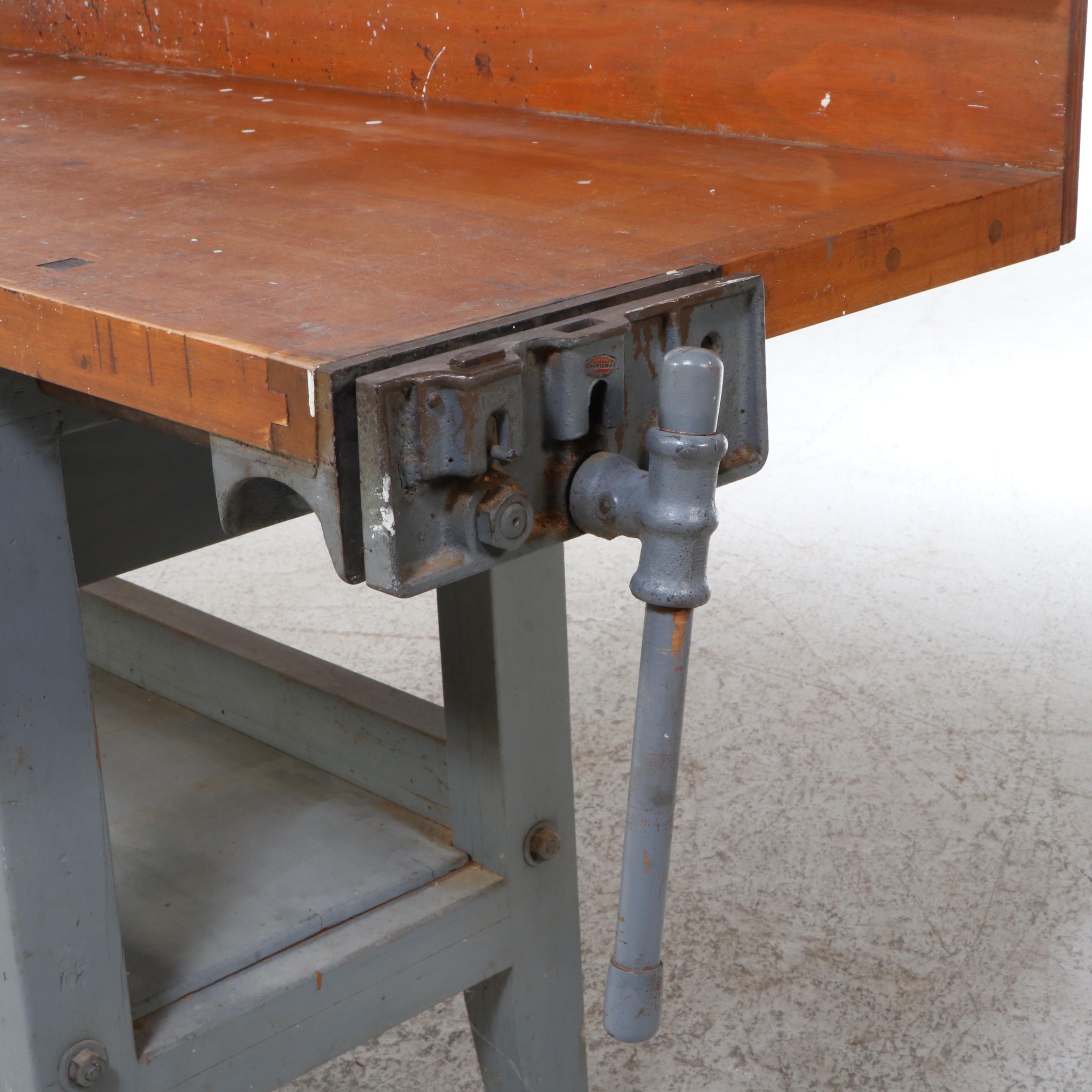 Wooden Work Bench, Mid to Late 20th Century