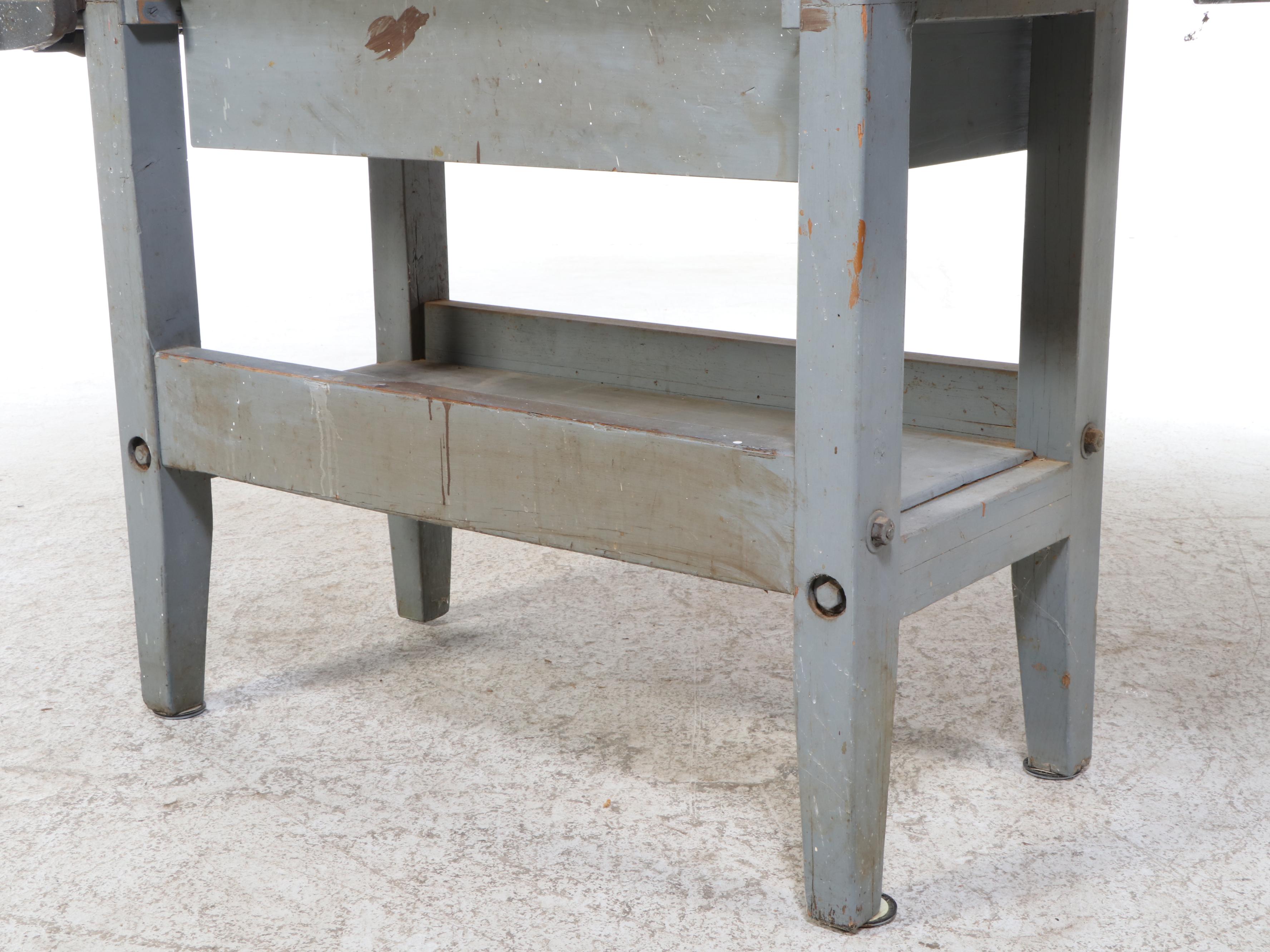 Wooden Work Bench, Mid to Late 20th Century