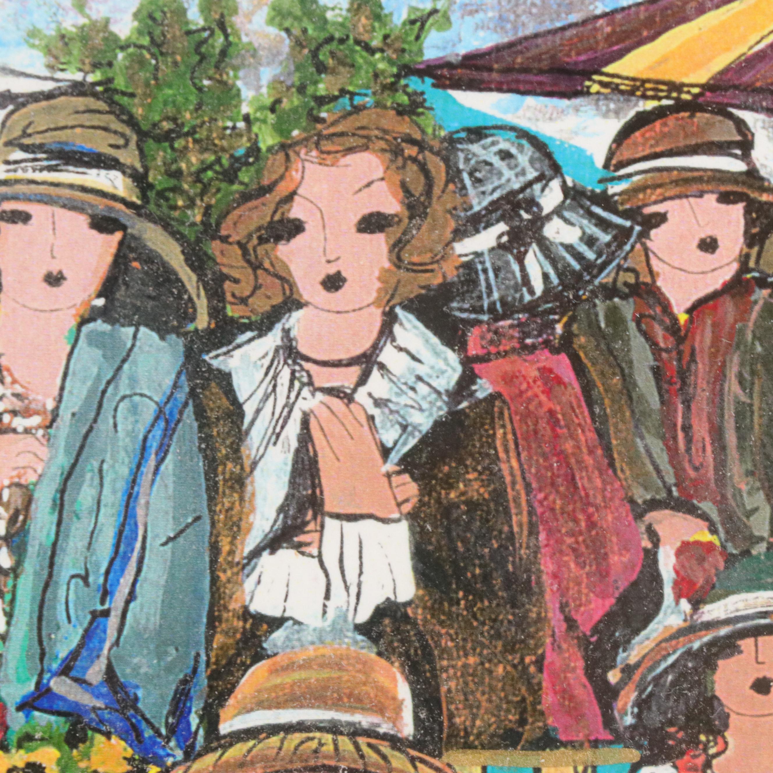 Digital Print of Women at Outdoor Café After Laura Mostaghel