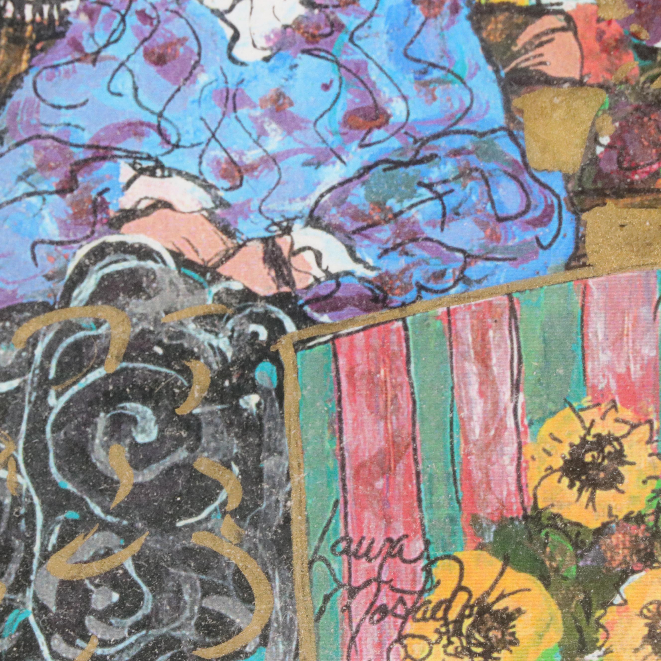 Digital Print of Women at Outdoor Café After Laura Mostaghel