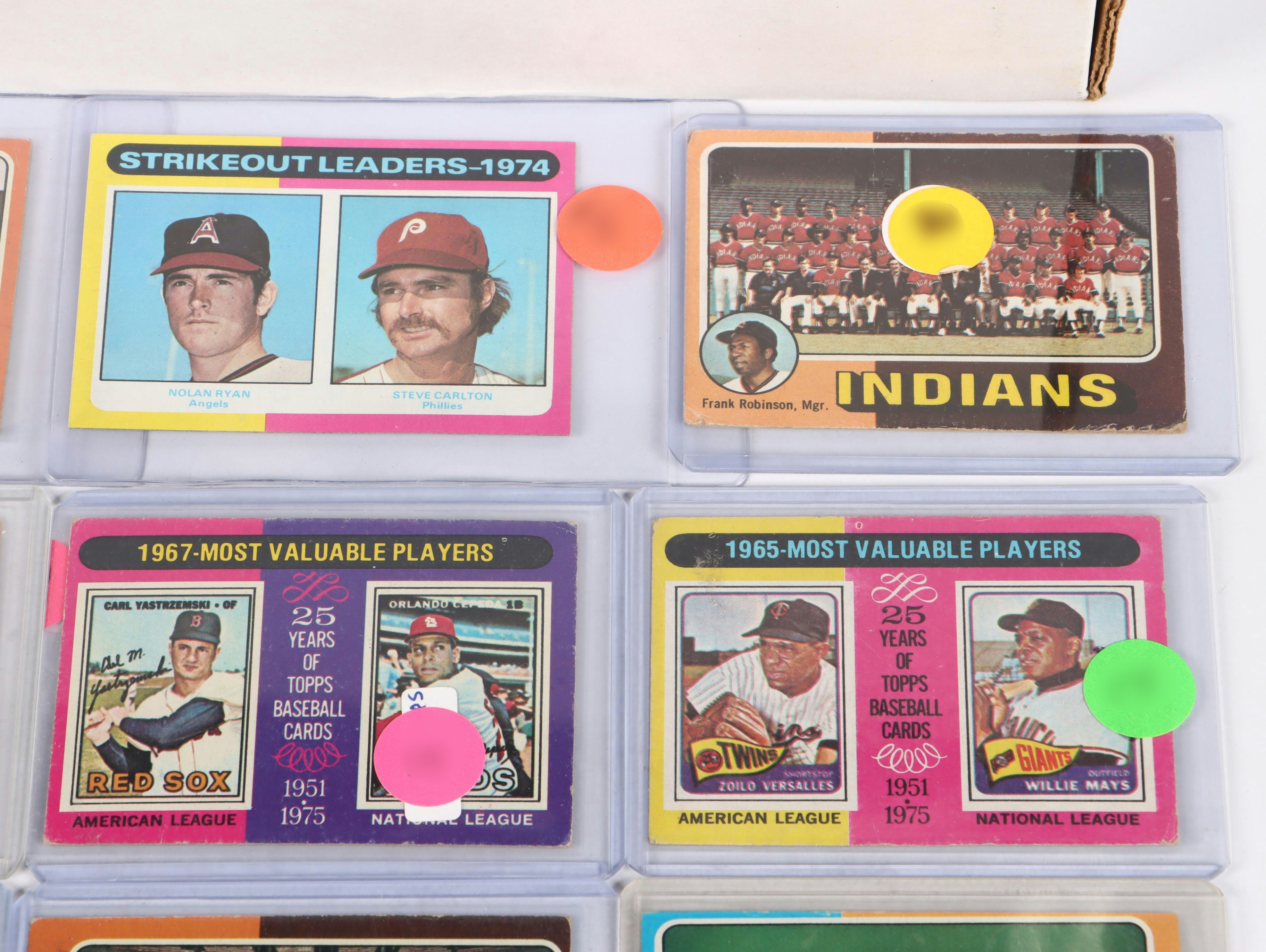 1975 Topps Baseball Cards Featuring Hank Aaron, Reggie Jackson, and More