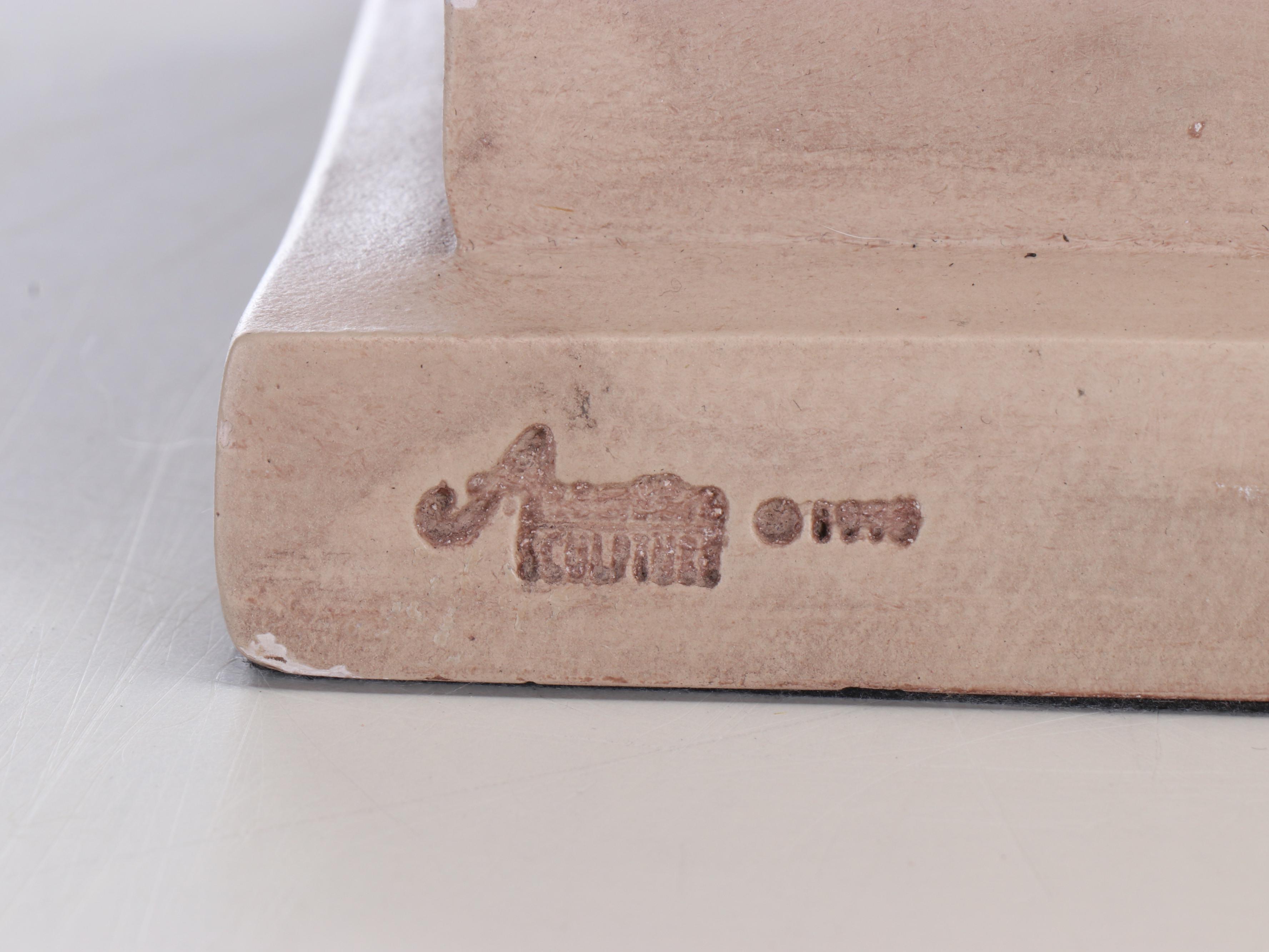 Austin Sculpture Large Ceramic and Glass Candle Holders with Wax Candles