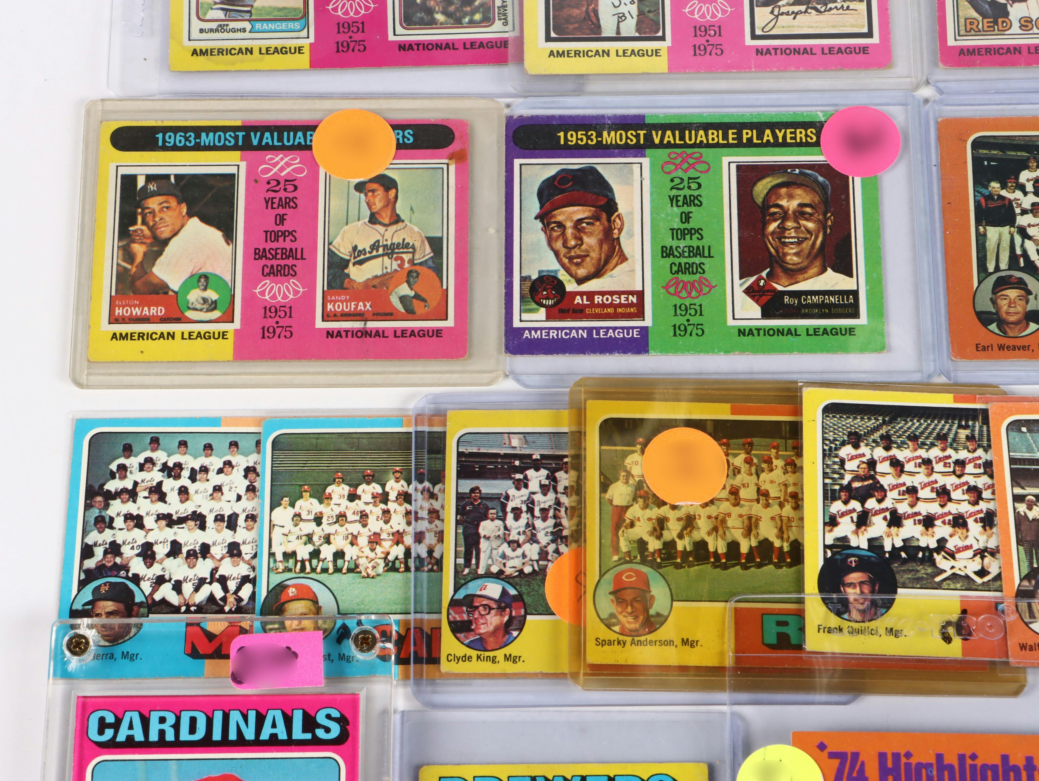 1975 Topps Baseball Cards Featuring Hank Aaron, Reggie Jackson, and More