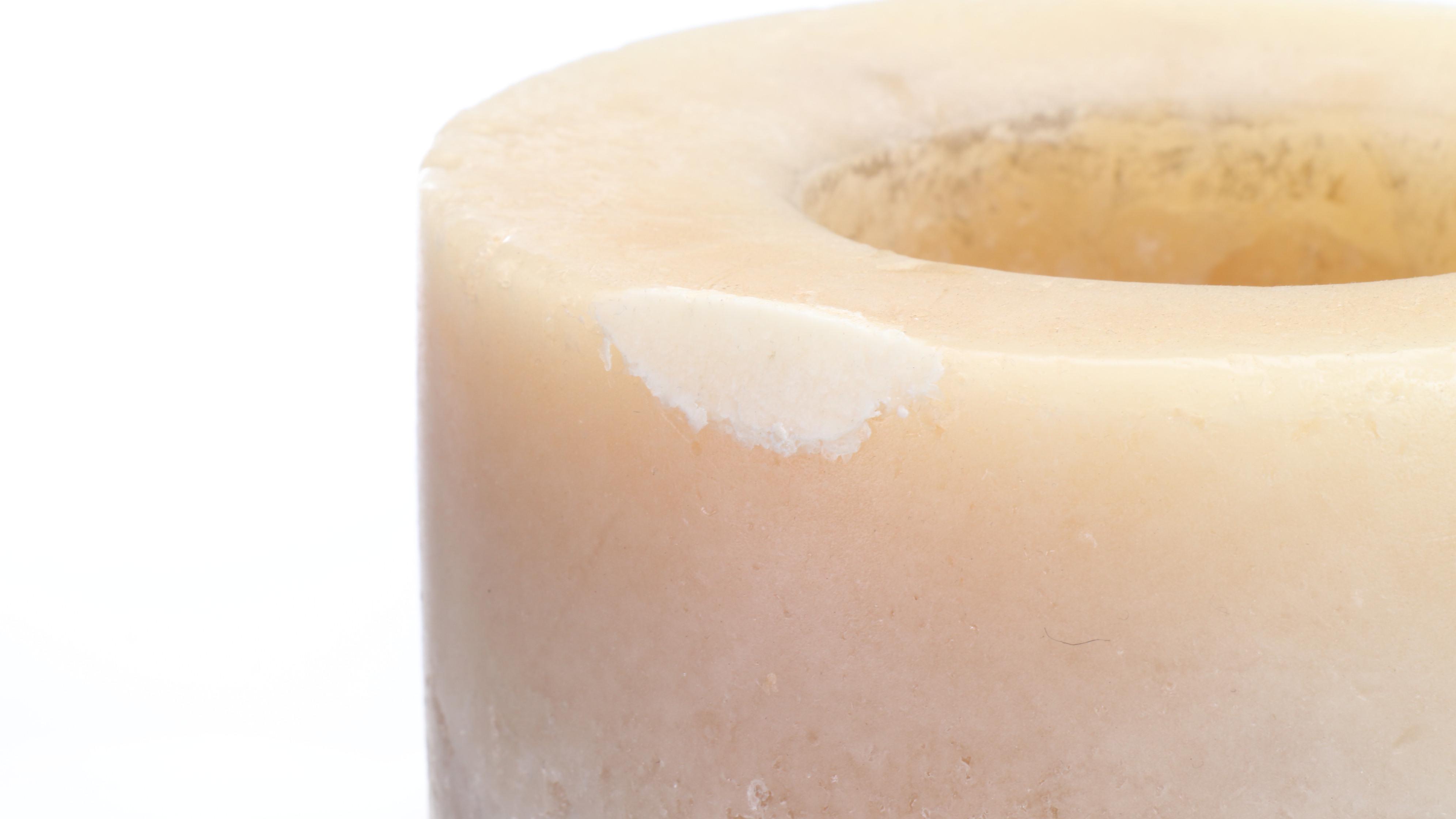 Austin Sculpture Large Ceramic and Glass Candle Holders with Wax Candles