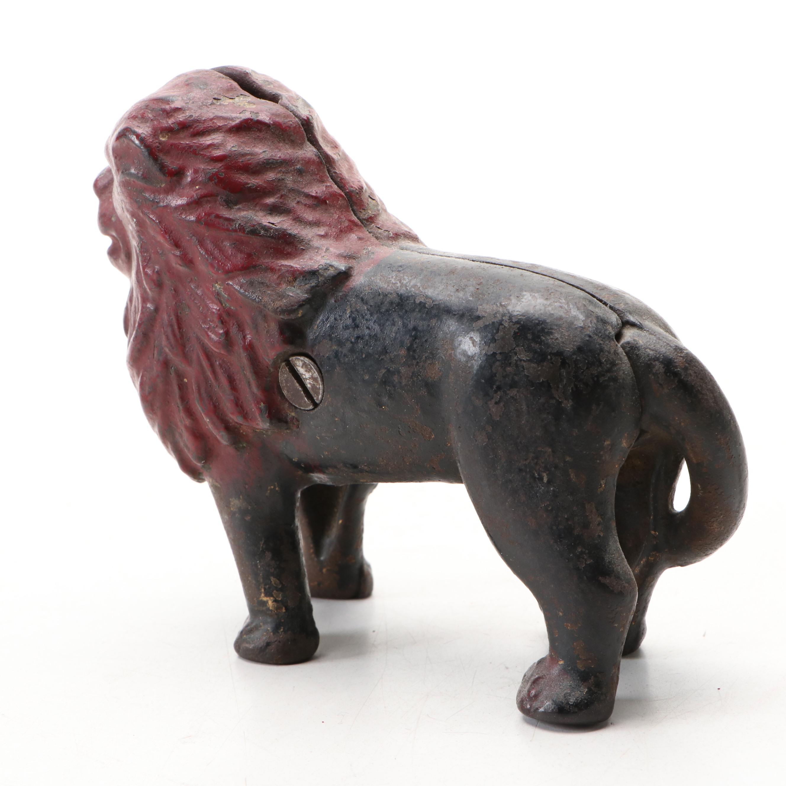 A. C. Williams Cast Iron Lion Figure Still Bank