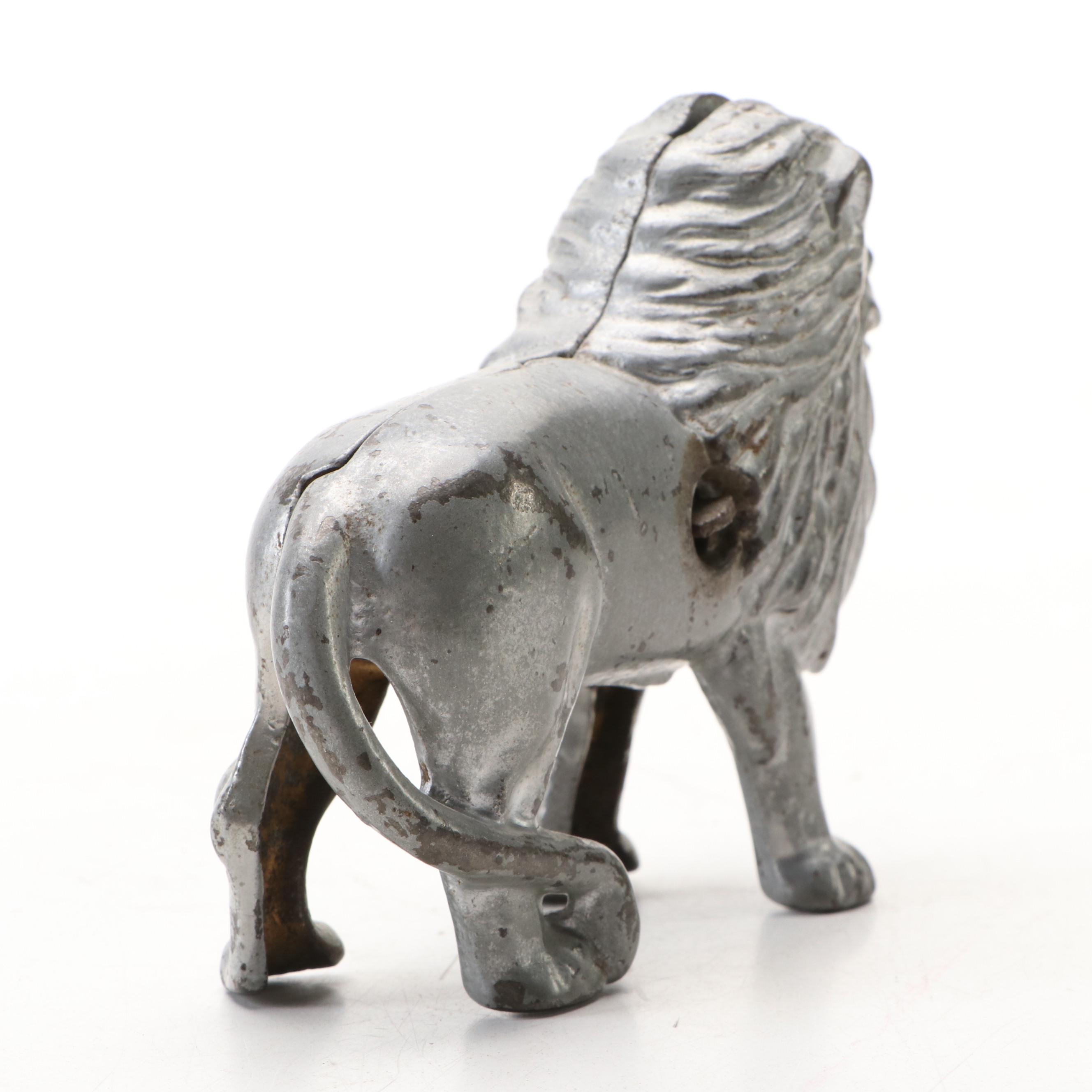 A. C. Williams Cast Iron Lion Bank, Early 20th Century