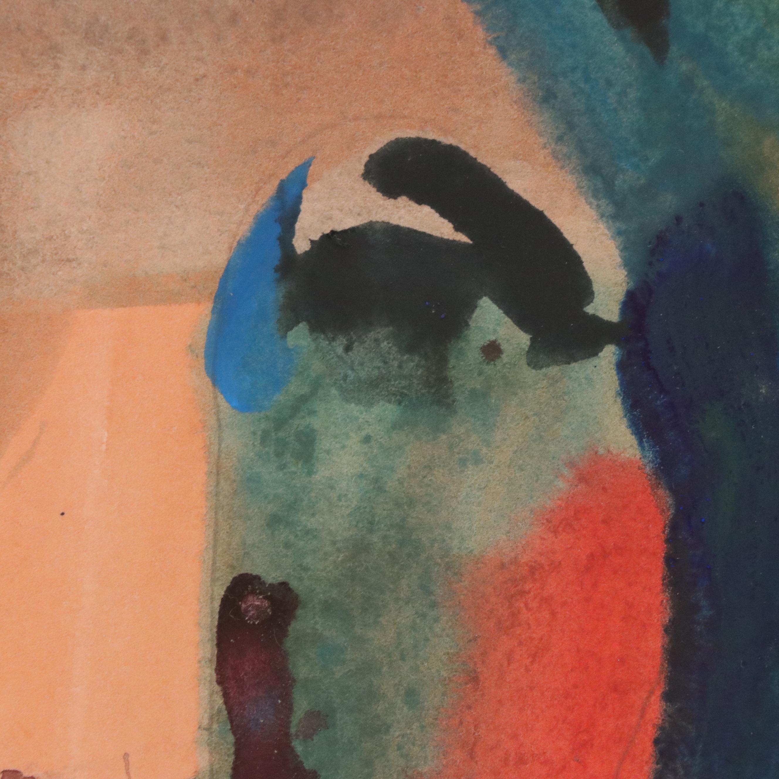 Jack Meanwell Modern Watercolor Portrait, 1978