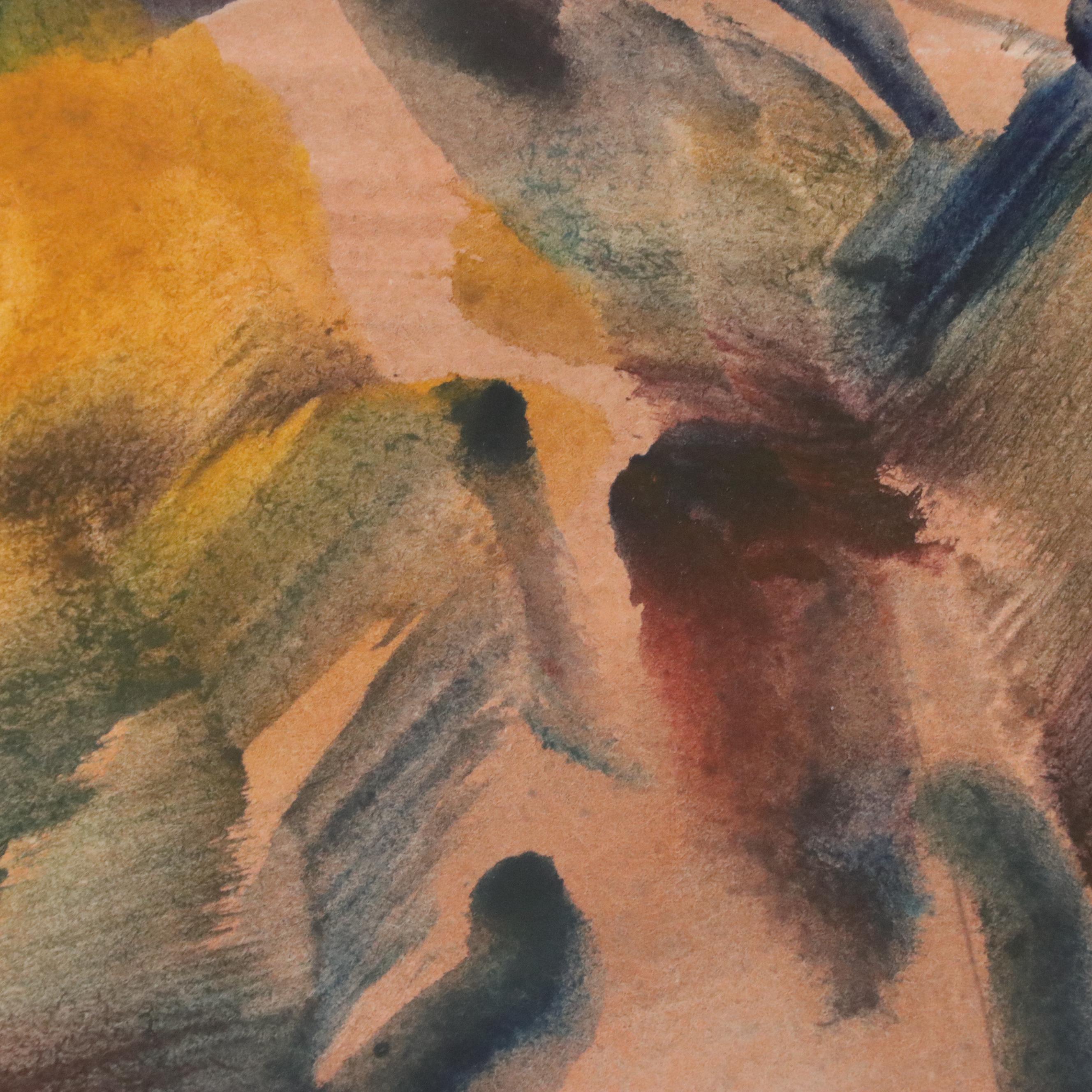 Jack Meanwell Modern Watercolor Portrait, 1978