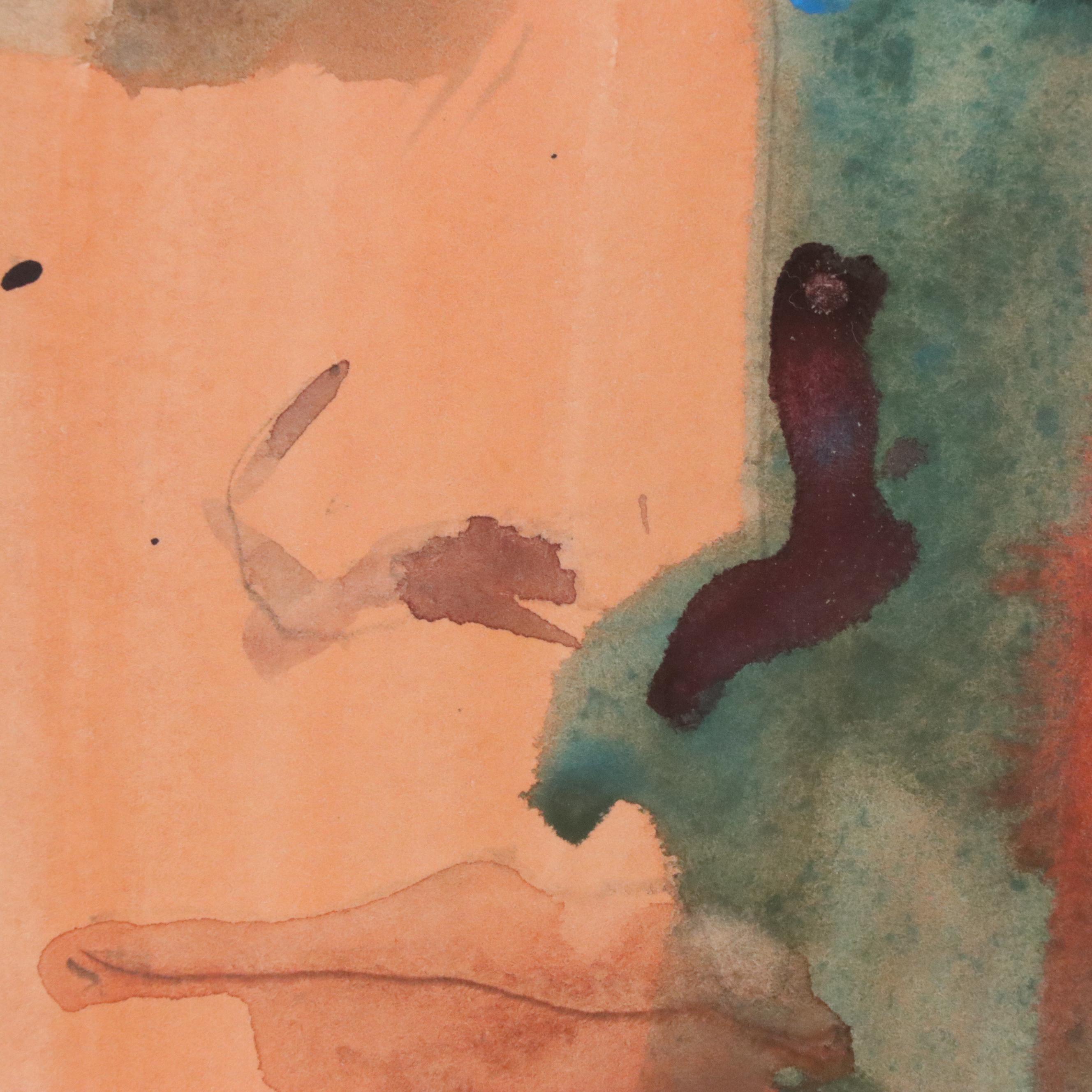 Jack Meanwell Modern Watercolor Portrait, 1978