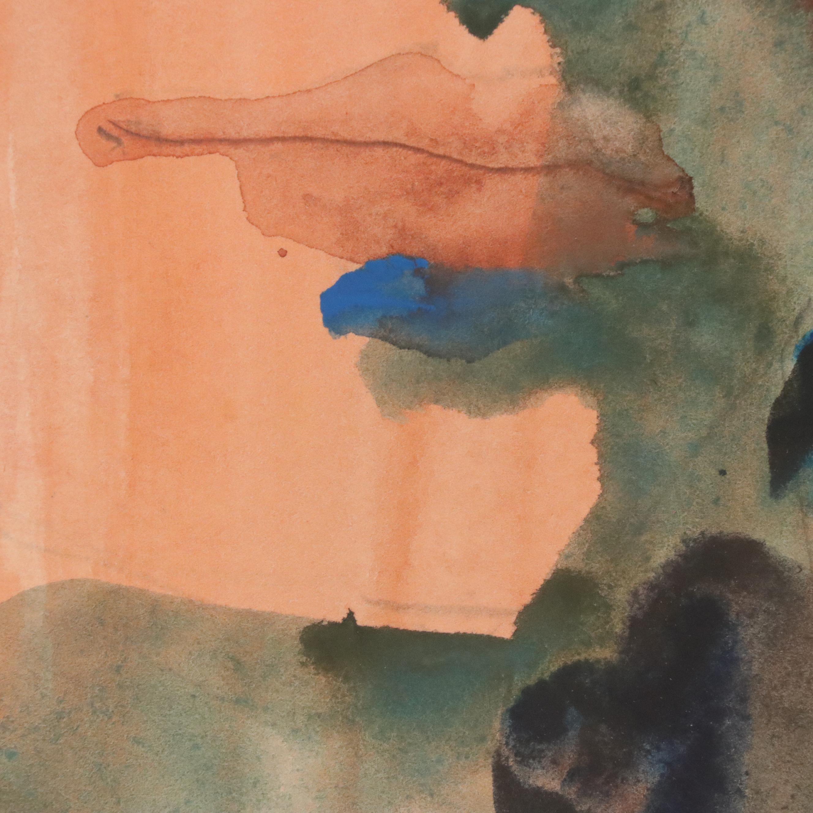 Jack Meanwell Modern Watercolor Portrait, 1978