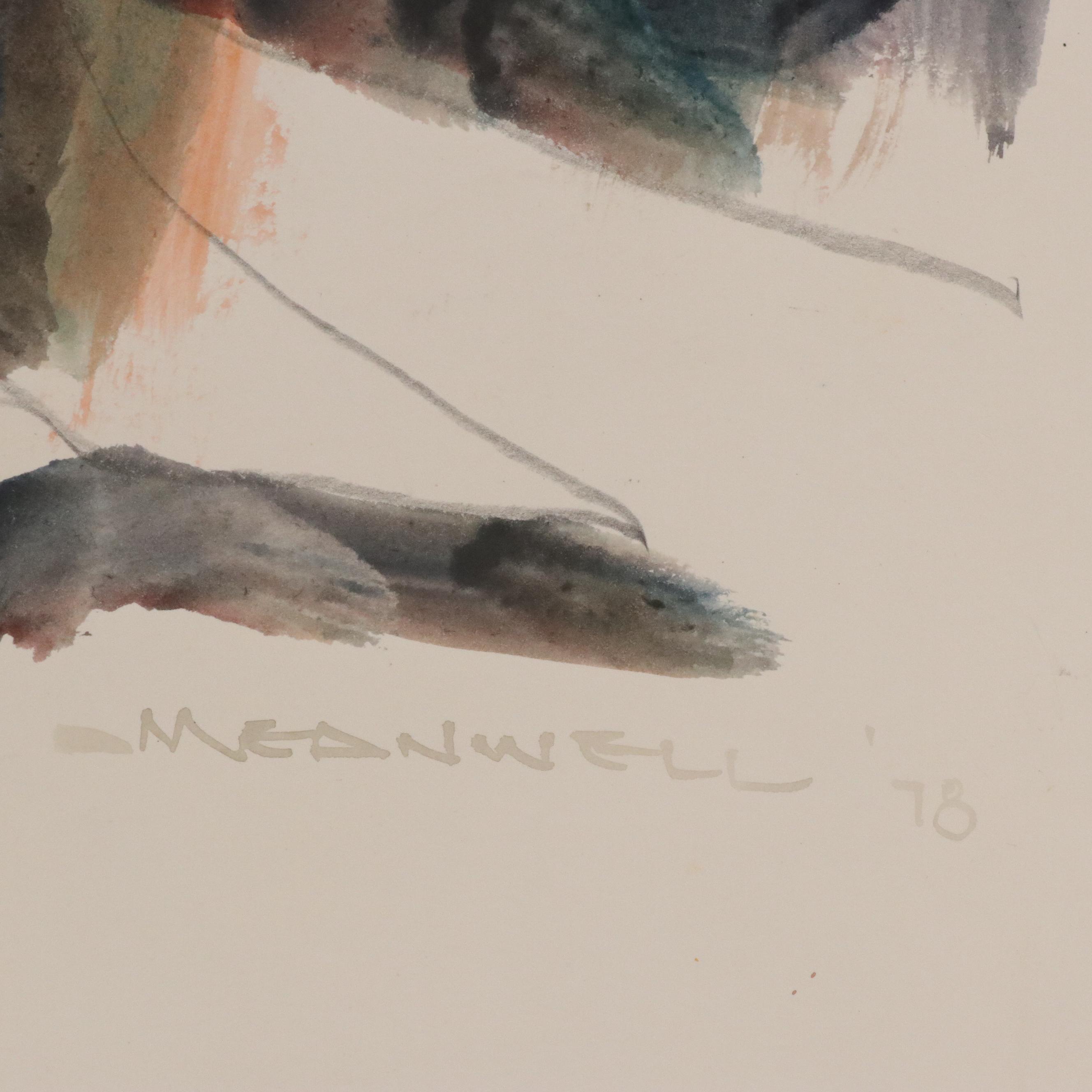 Jack Meanwell Modern Watercolor Portrait, 1978