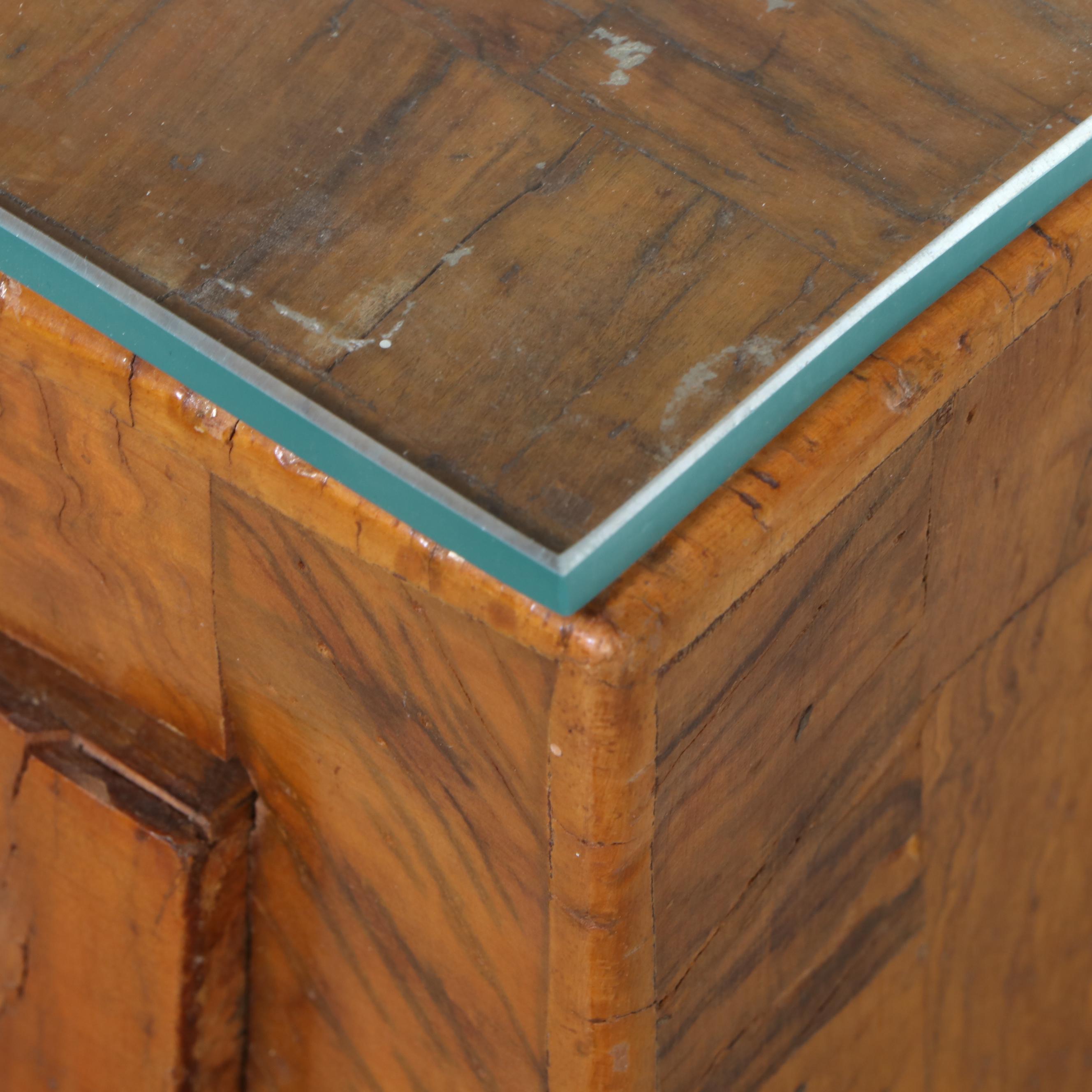 Louis XV Style Walnut Two-Drawer Bombé Commode, 20th Century