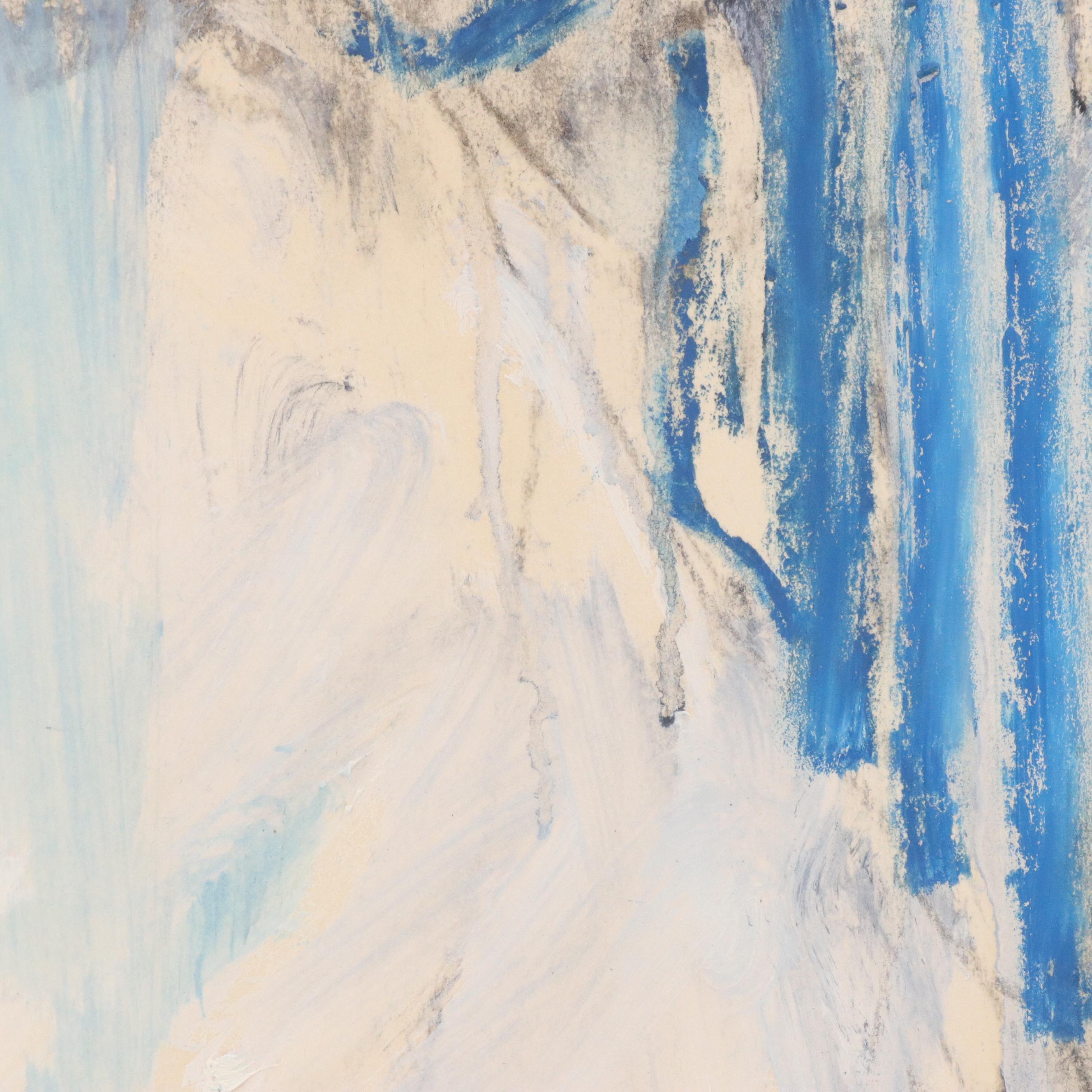 Jack Meanwell Modern Abstract Mixed Media Painting,1988