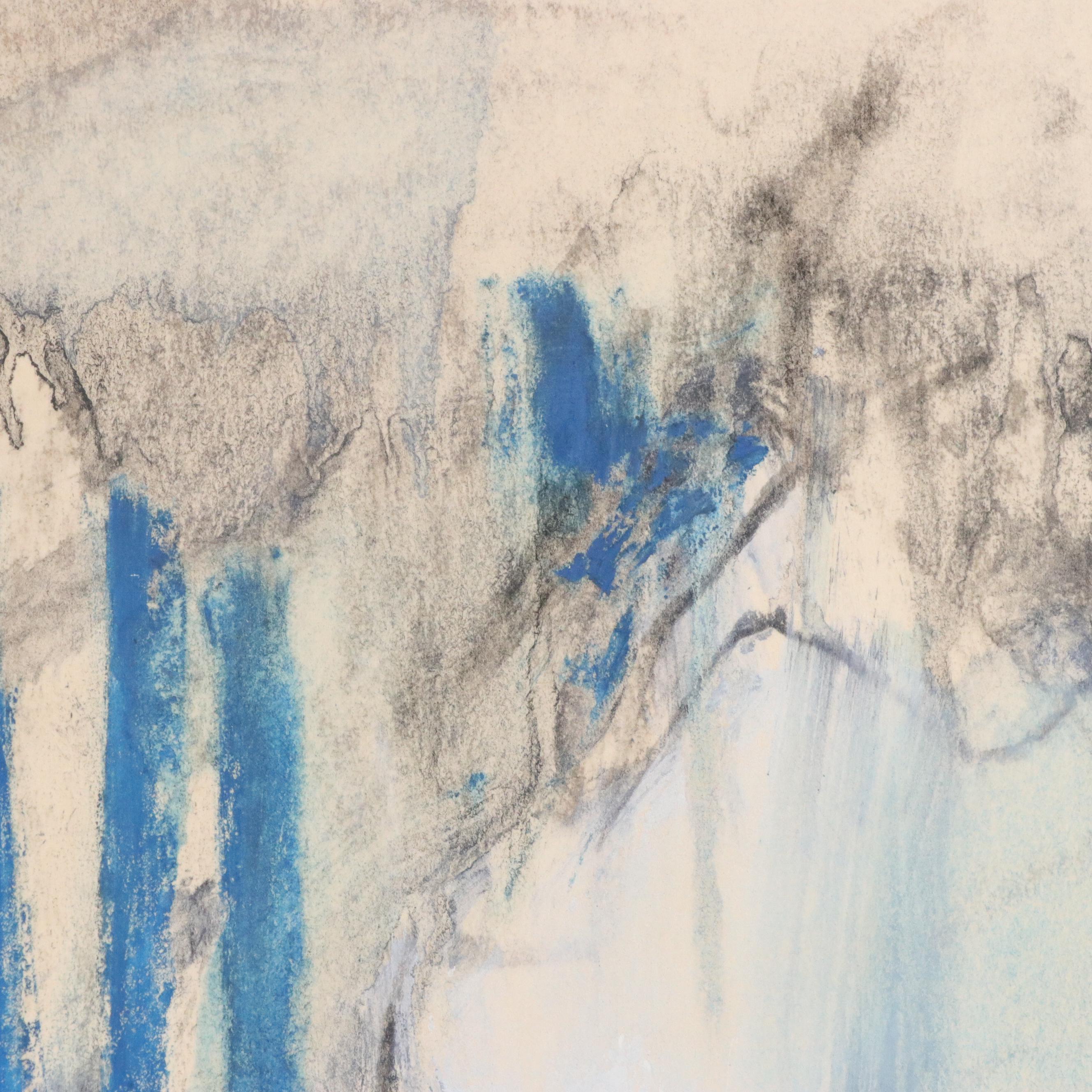 Jack Meanwell Modern Abstract Mixed Media Painting,1988