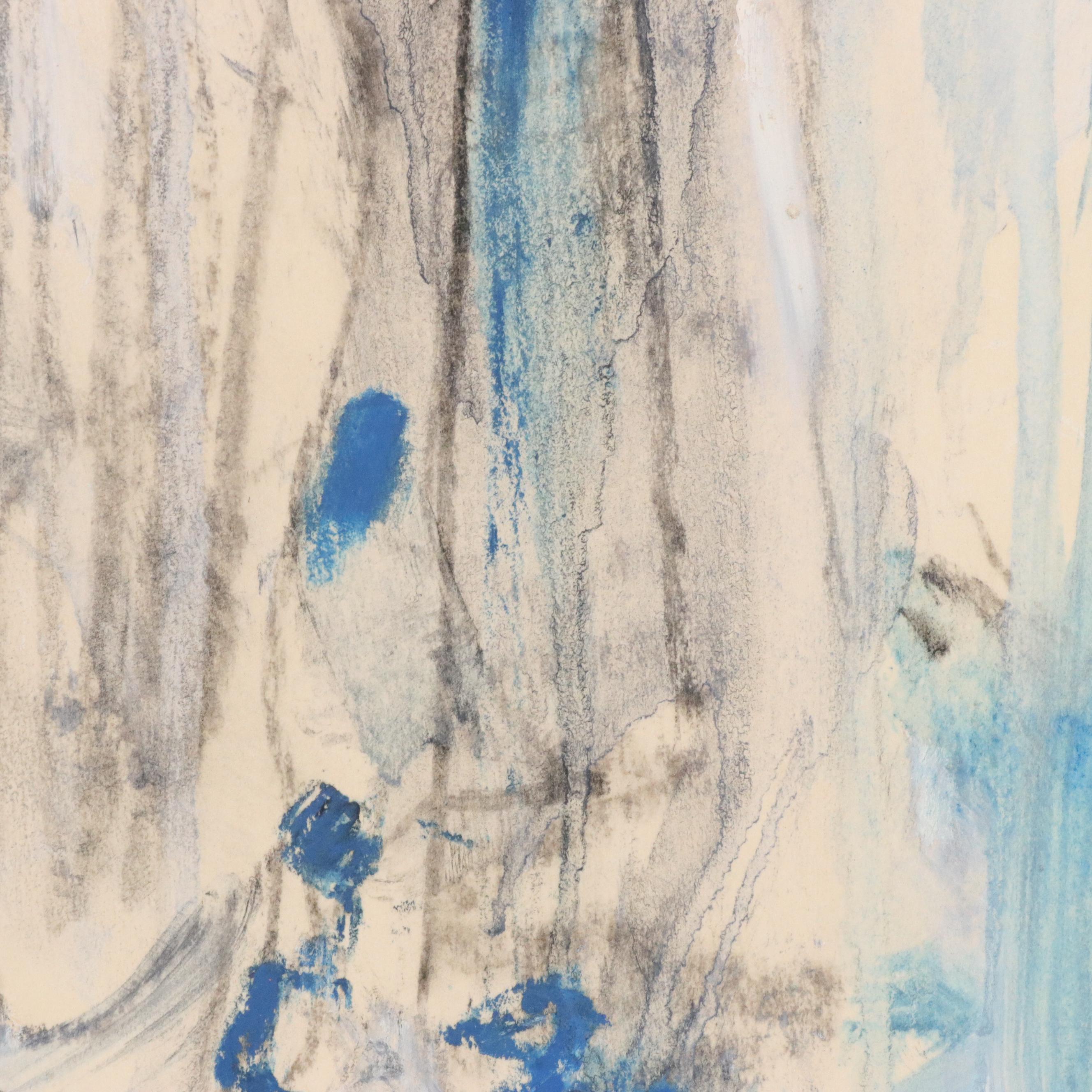 Jack Meanwell Modern Abstract Mixed Media Painting,1988