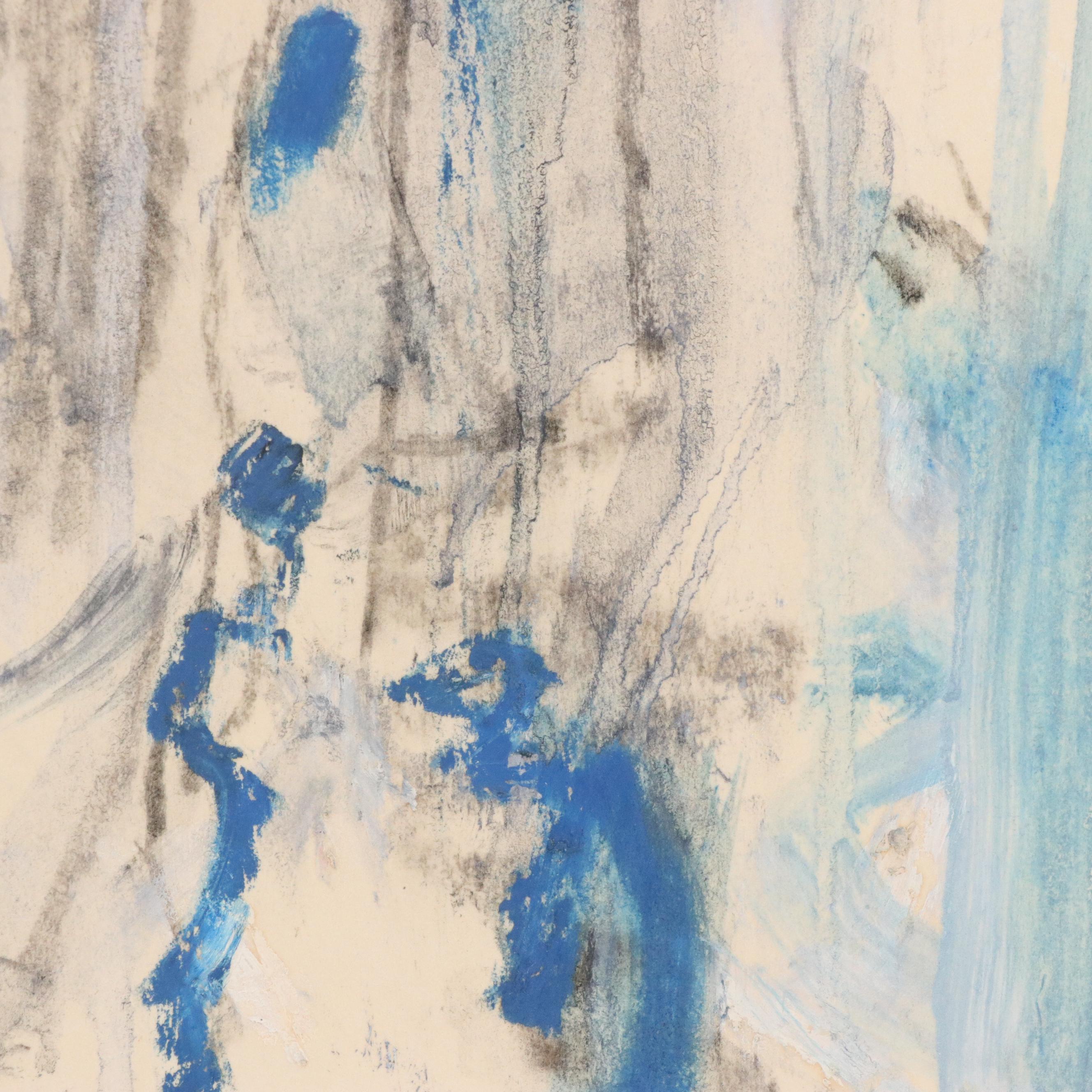 Jack Meanwell Modern Abstract Mixed Media Painting,1988