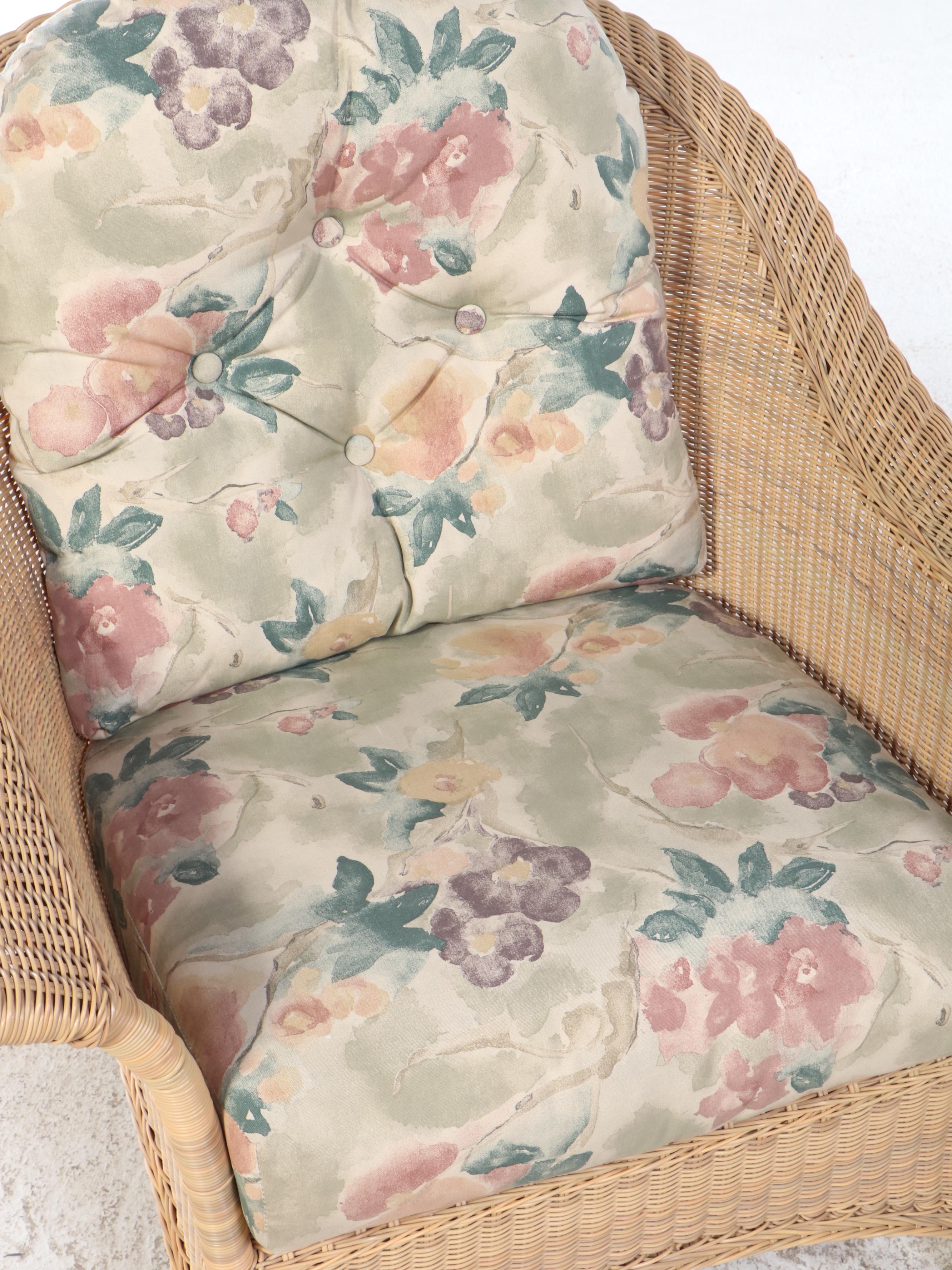 Pair of Resin Wicker Patio Lounge Chairs