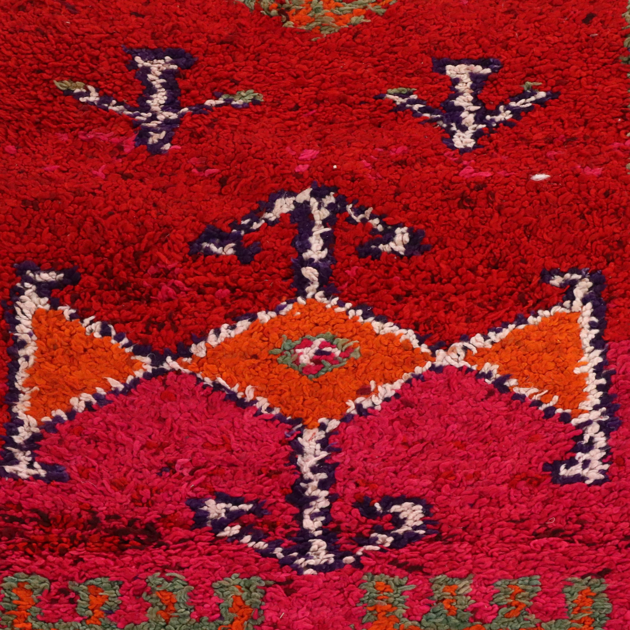 3'4 x 10'2 Hand-Knotted Moroccan Berber Carpet Runner Long Rug