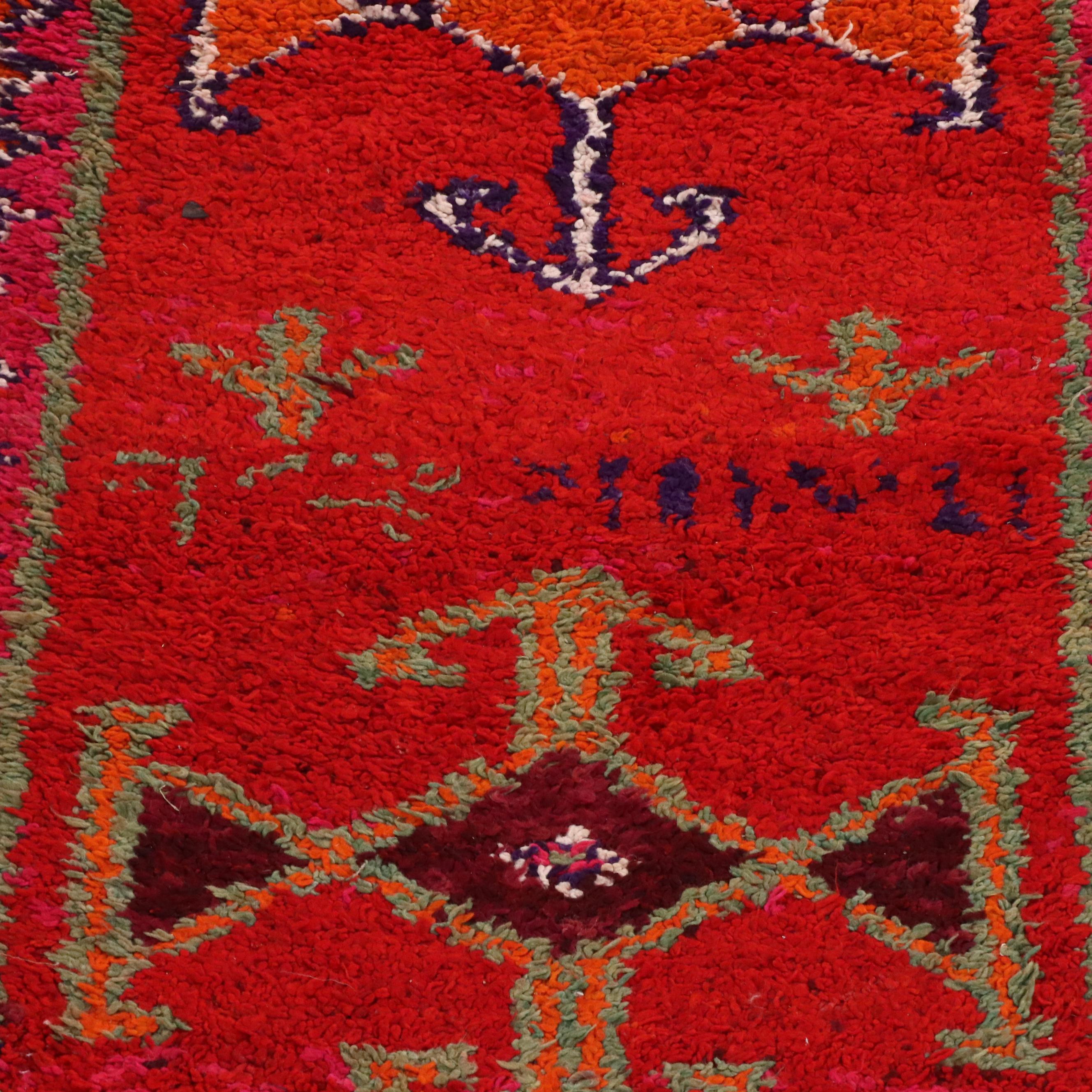 3'4 x 10'2 Hand-Knotted Moroccan Berber Carpet Runner Long Rug