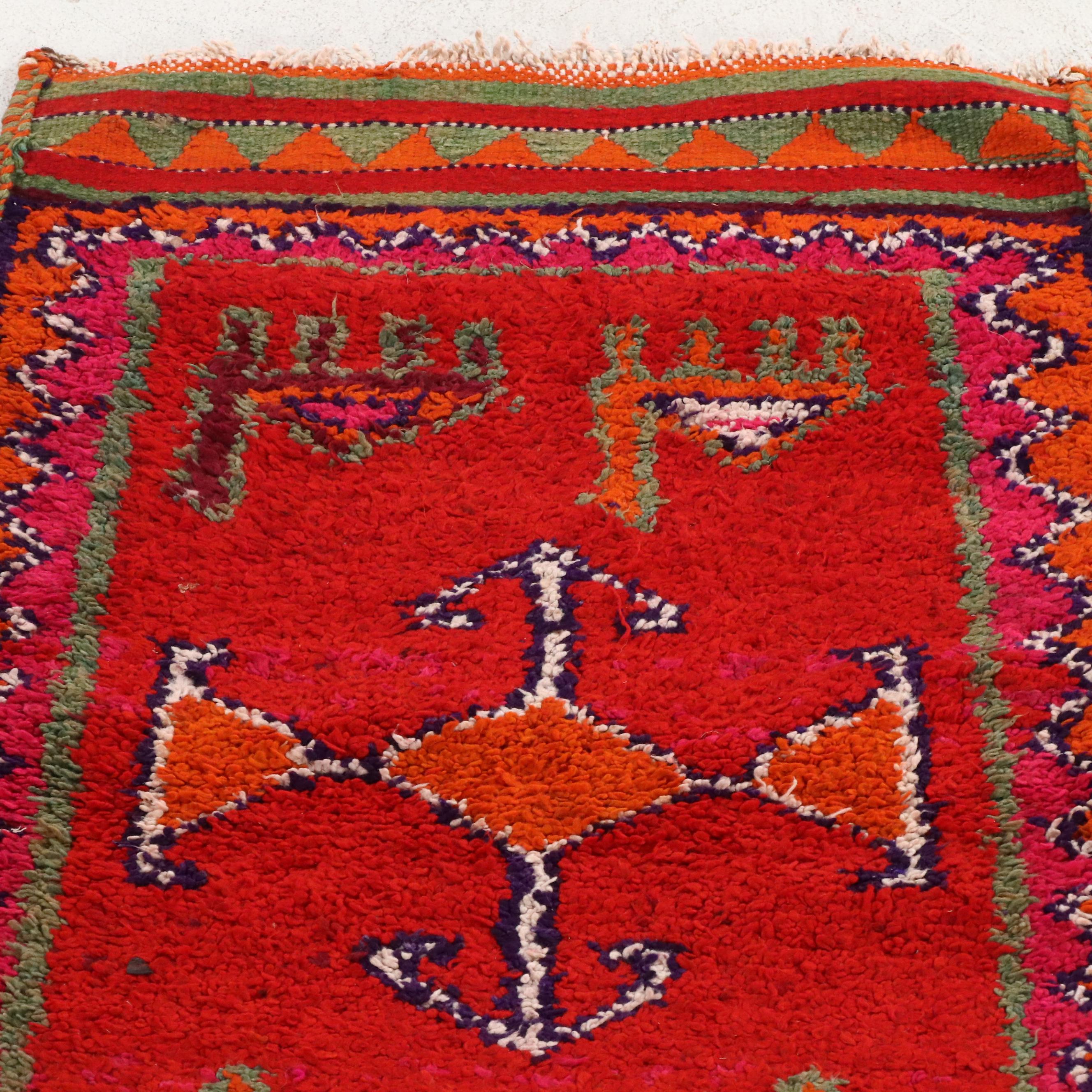 3'4 x 10'2 Hand-Knotted Moroccan Berber Carpet Runner Long Rug