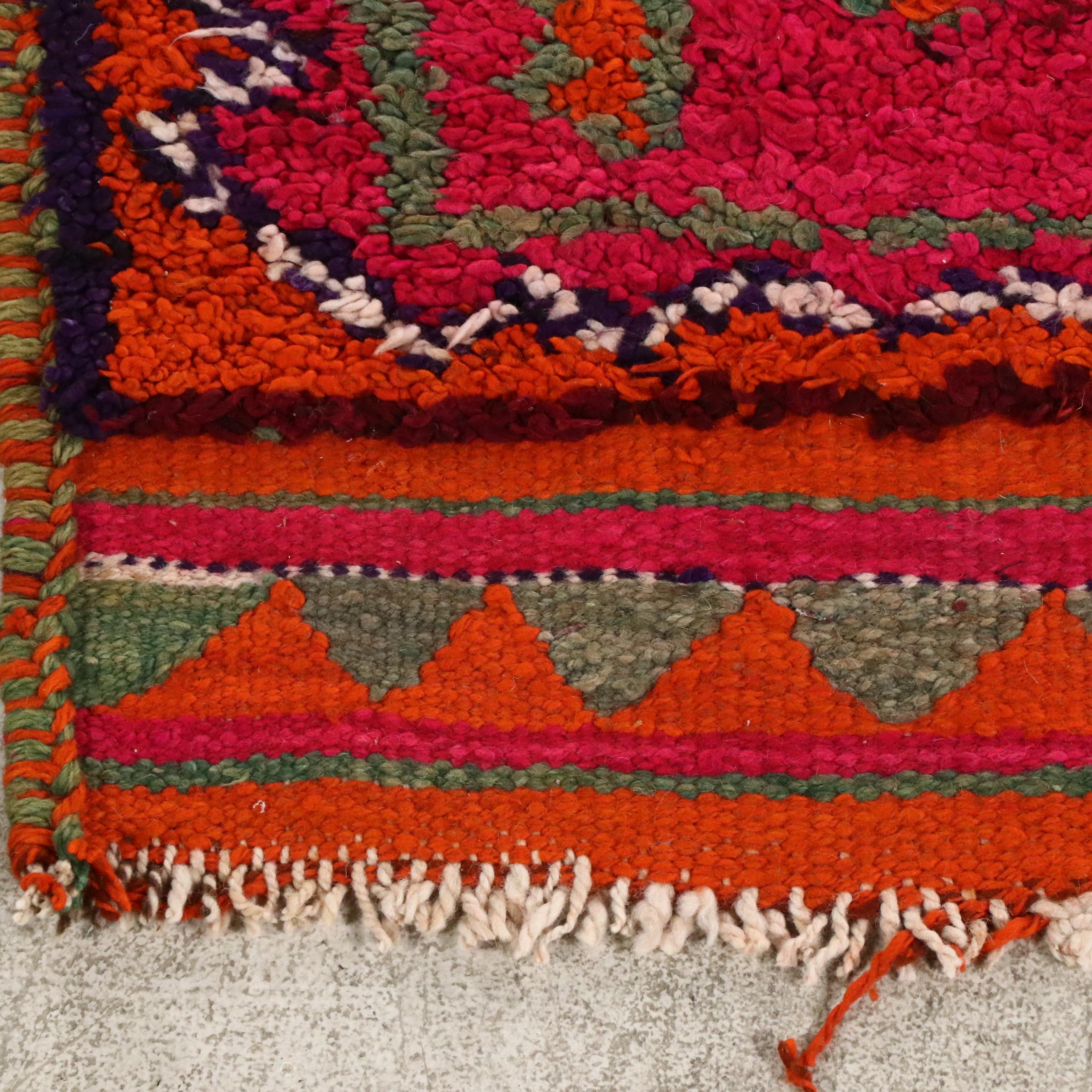 3'4 x 10'2 Hand-Knotted Moroccan Berber Carpet Runner Long Rug