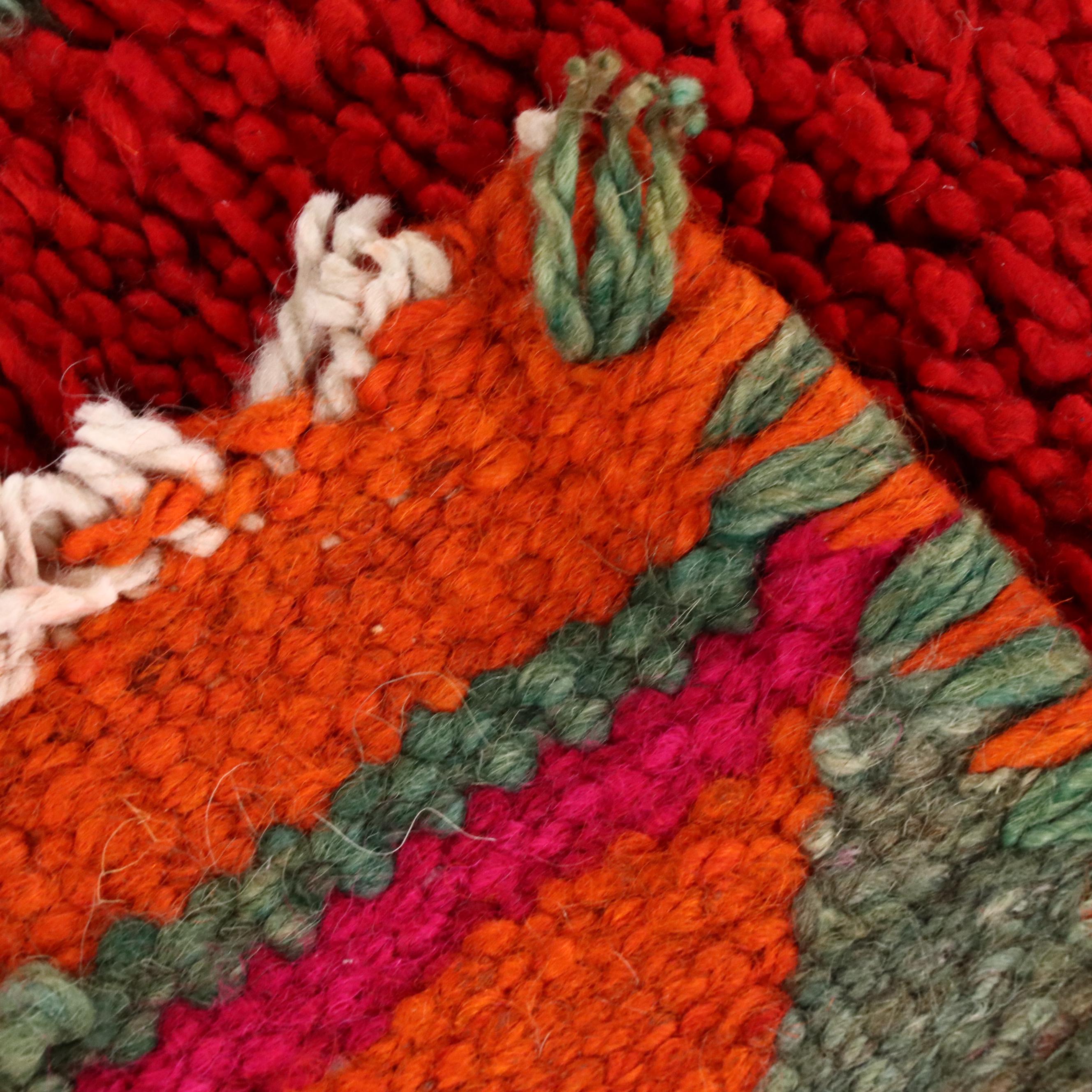 3'4 x 10'2 Hand-Knotted Moroccan Berber Carpet Runner Long Rug