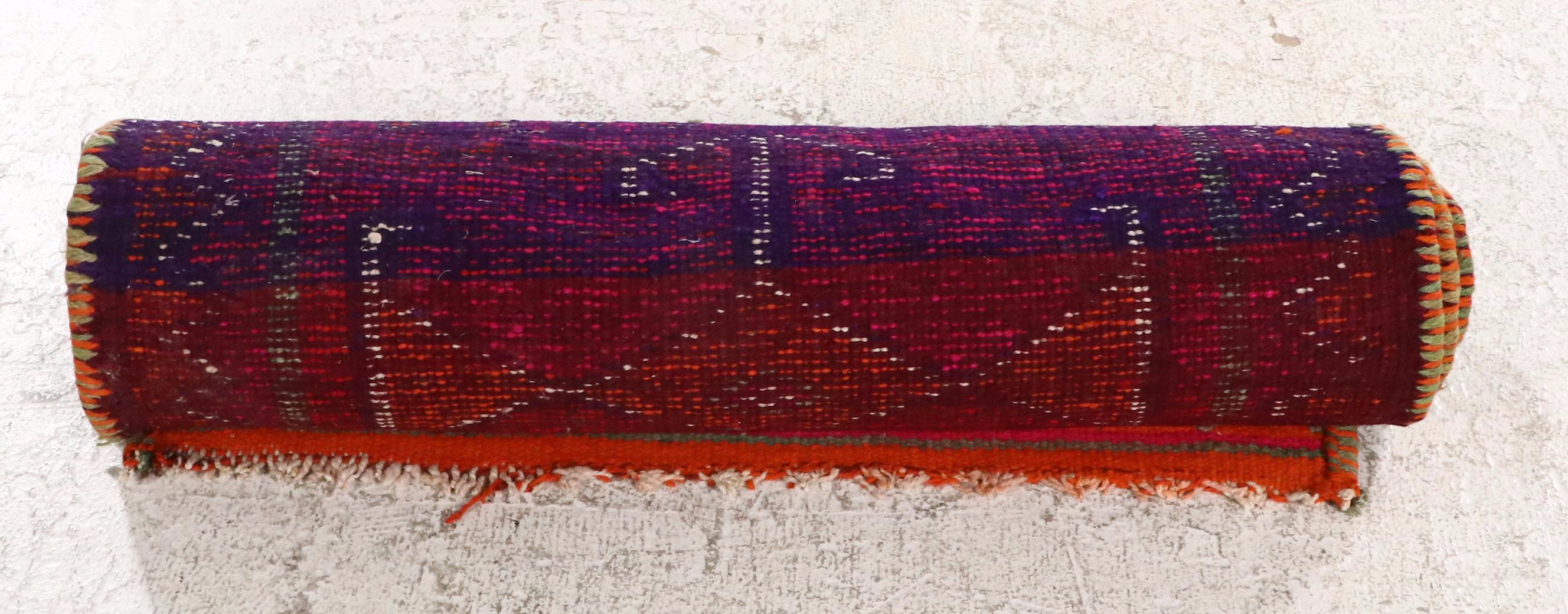 3'4 x 10'2 Hand-Knotted Moroccan Berber Carpet Runner Long Rug