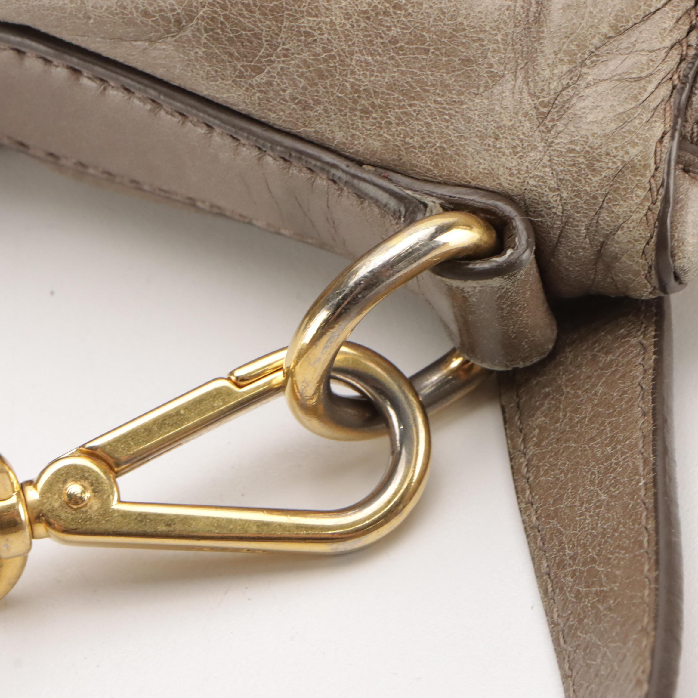 Prada Two-Way Tote Bag in Elephant Grey Vitello Lux Leather