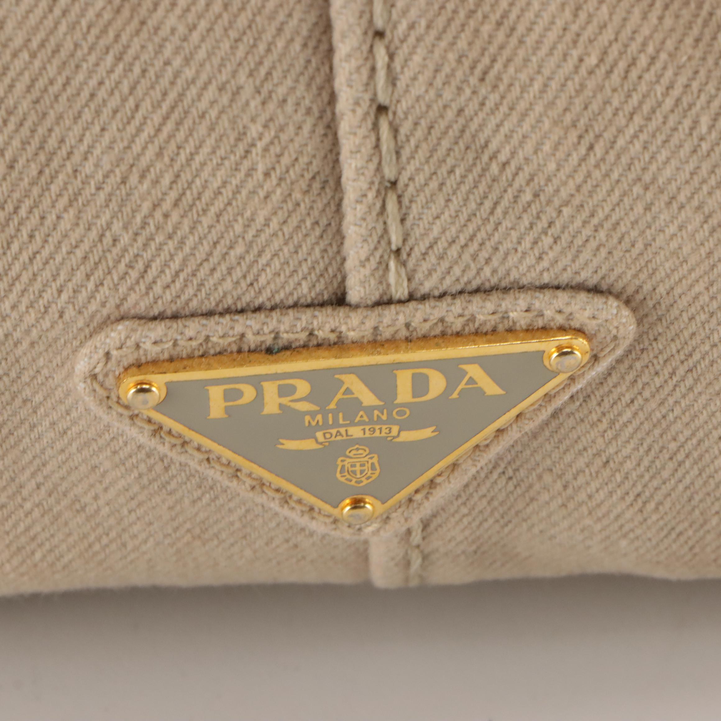 Prada Beige Canvas Canapa Tote Bag