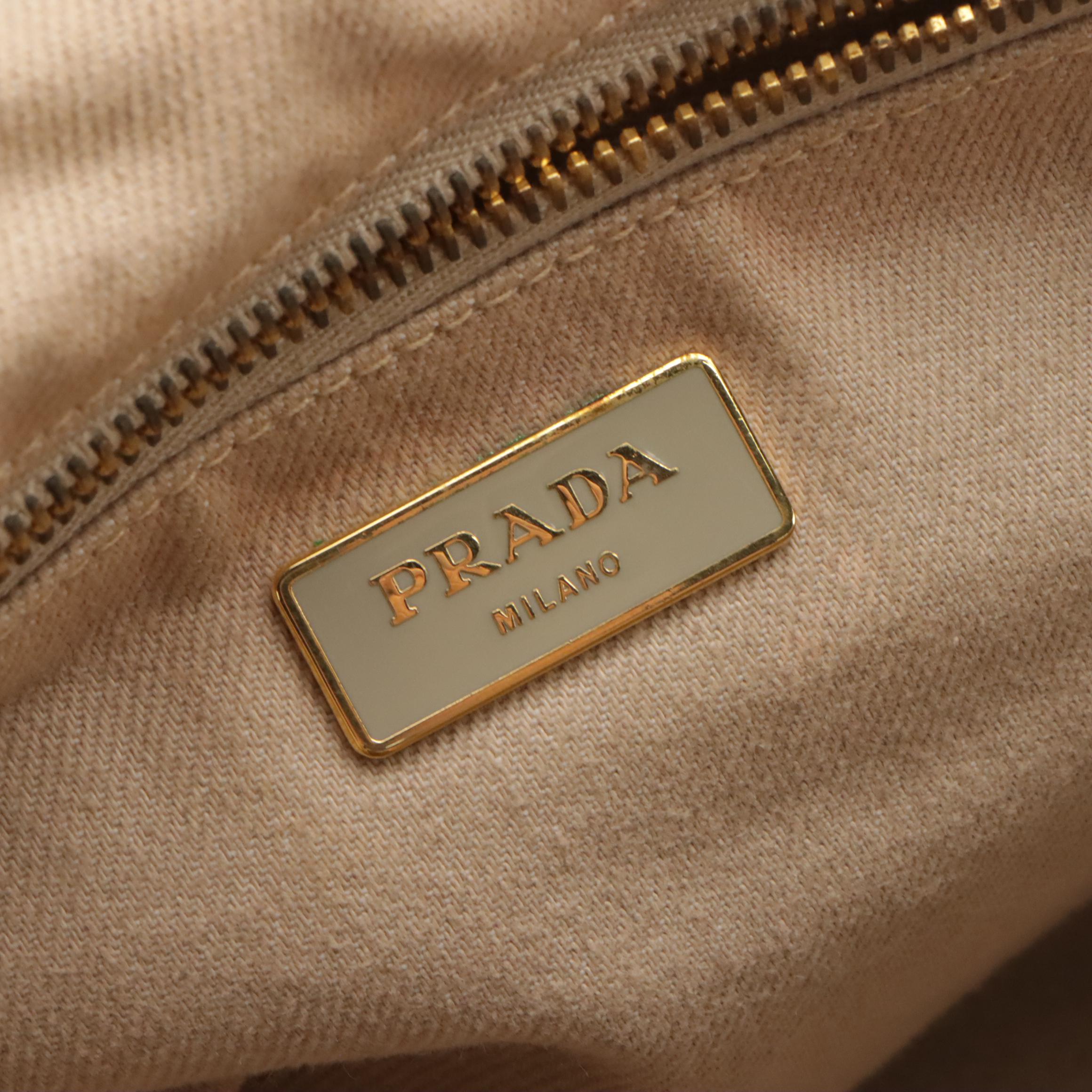Prada Beige Canvas Canapa Tote Bag