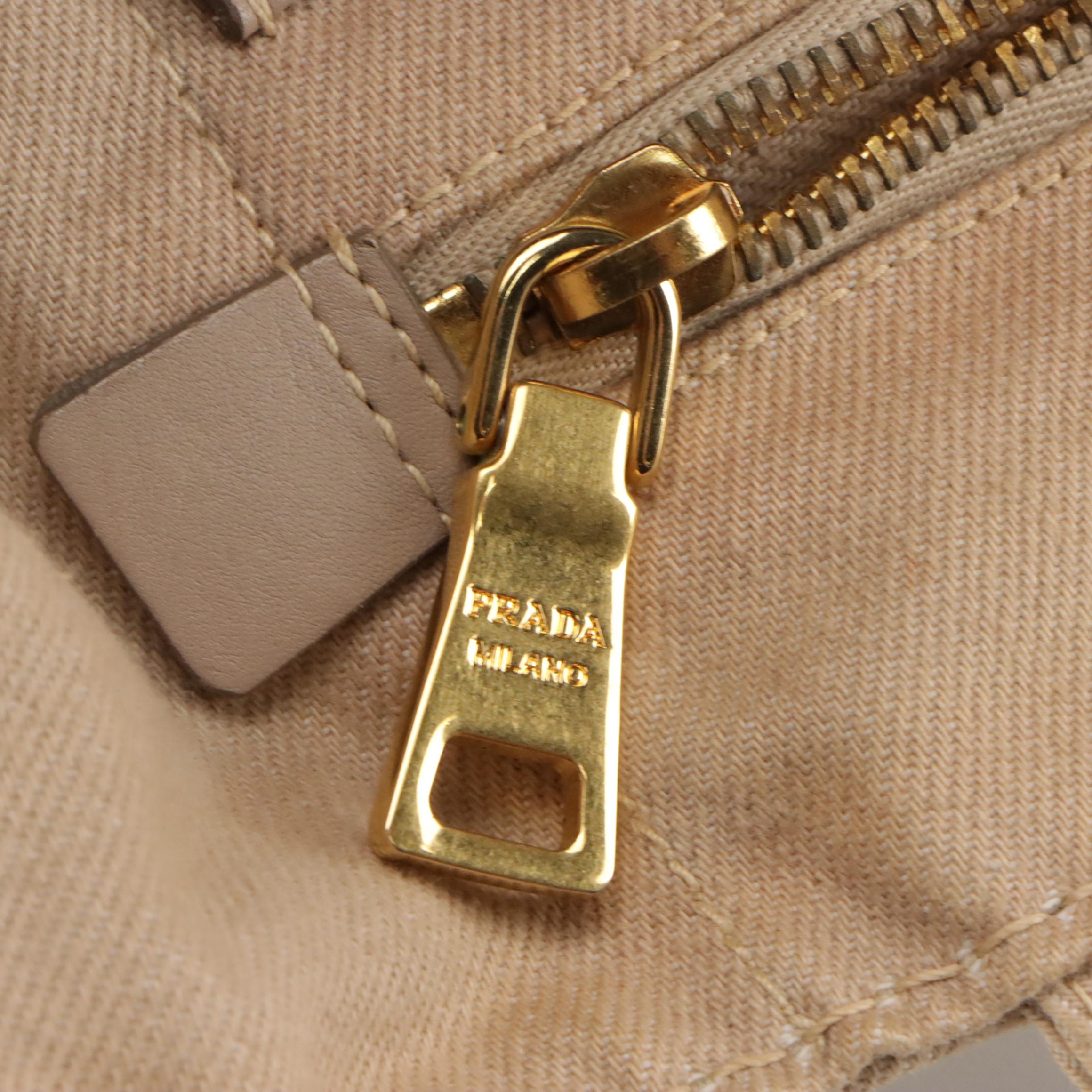 Prada Beige Canvas Canapa Tote Bag