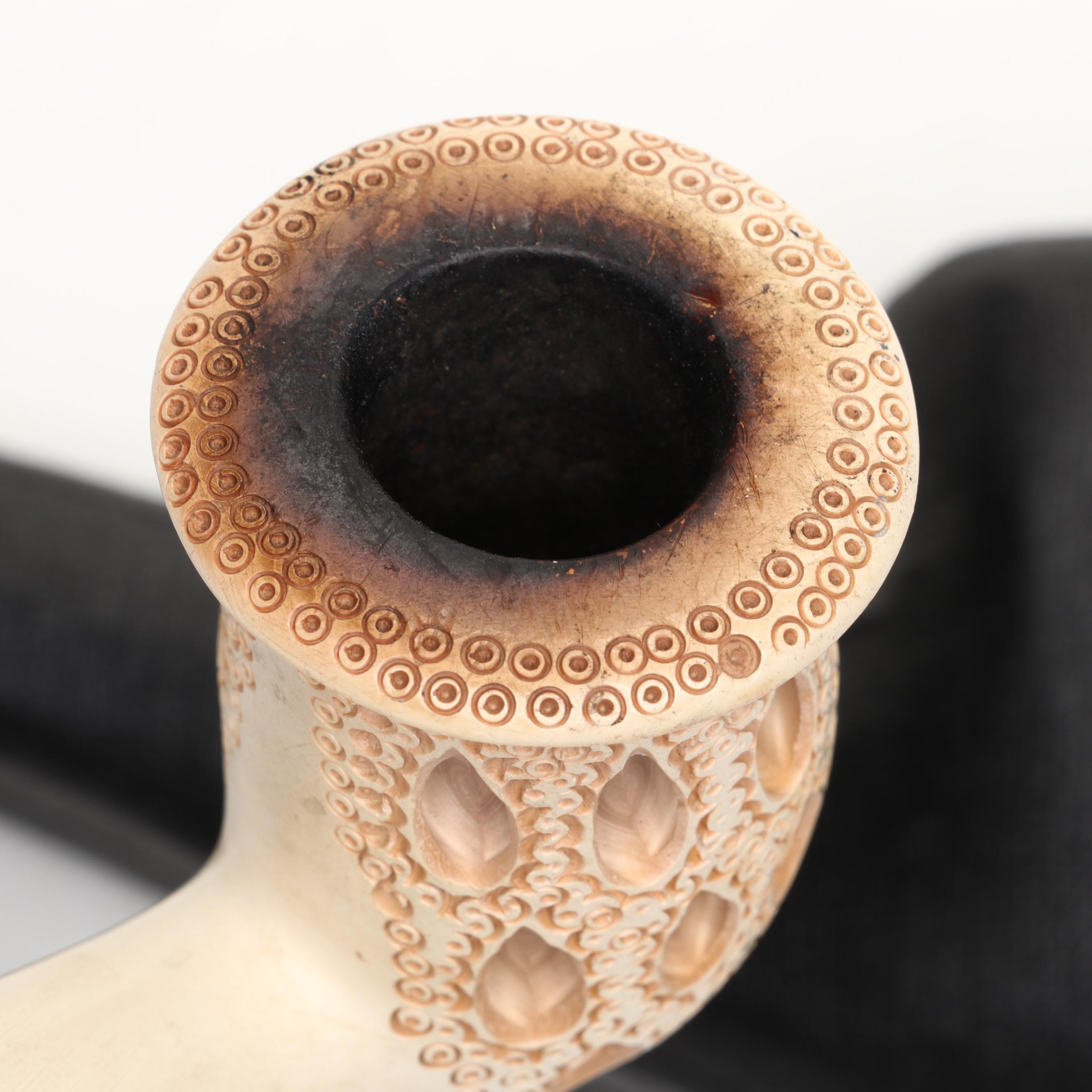 Carved Meerschaum Pipe in Hard Case