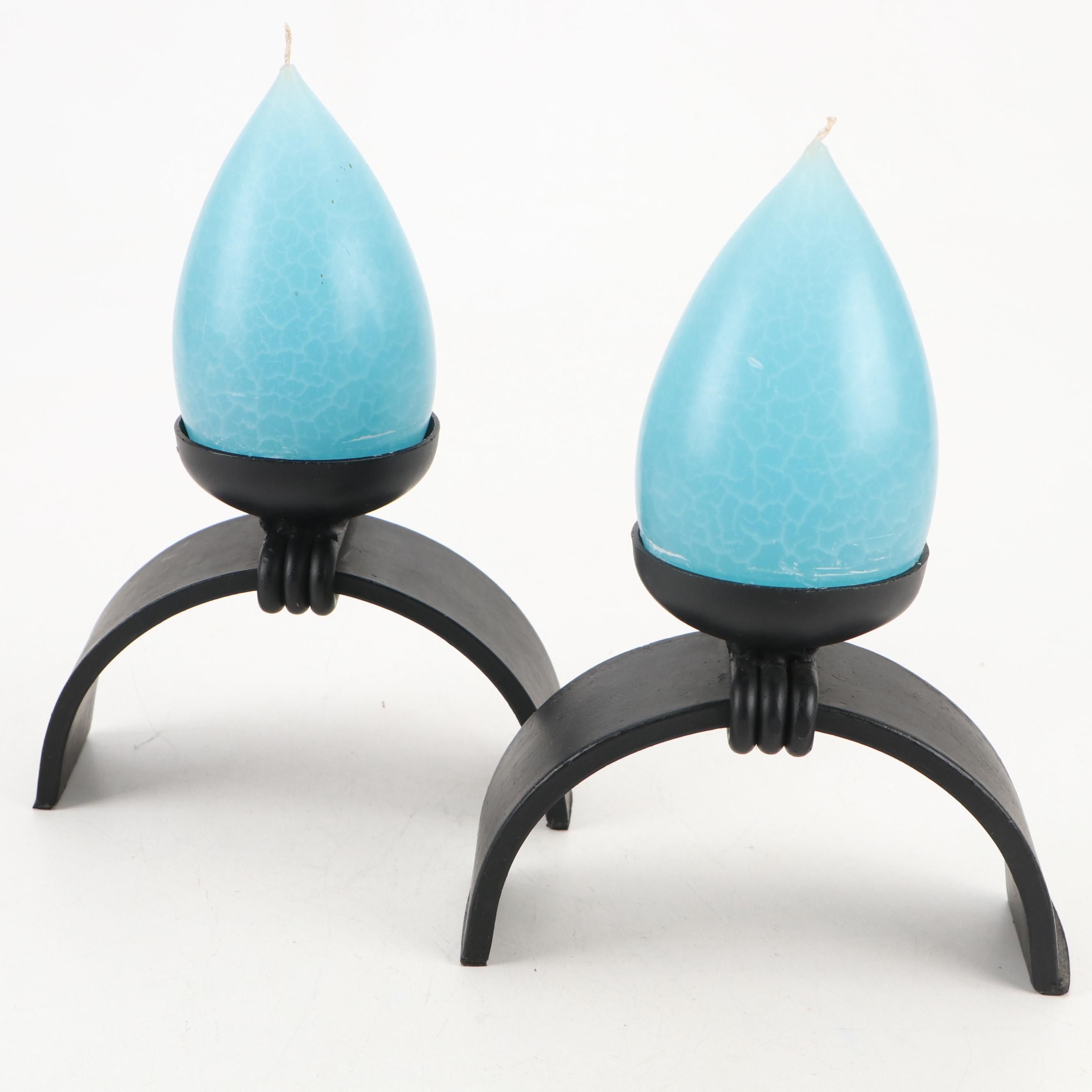 Barrick Designs Crinkle Candles with Metal Candle Holders