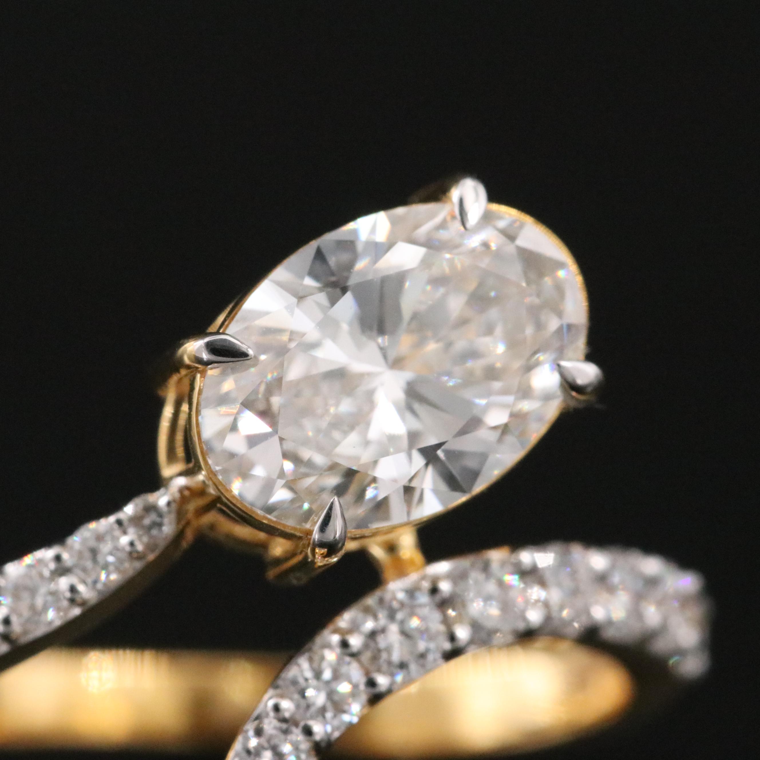 14K 3.52 CTW Lab Grown Diamond Ring with IGI Reports