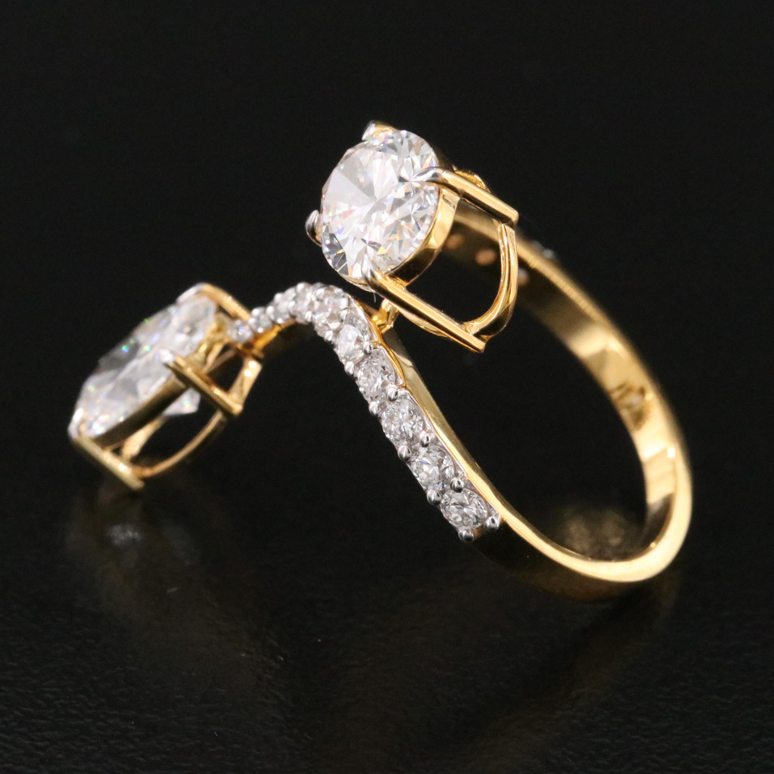 14K 3.52 CTW Lab Grown Diamond Ring with IGI Reports