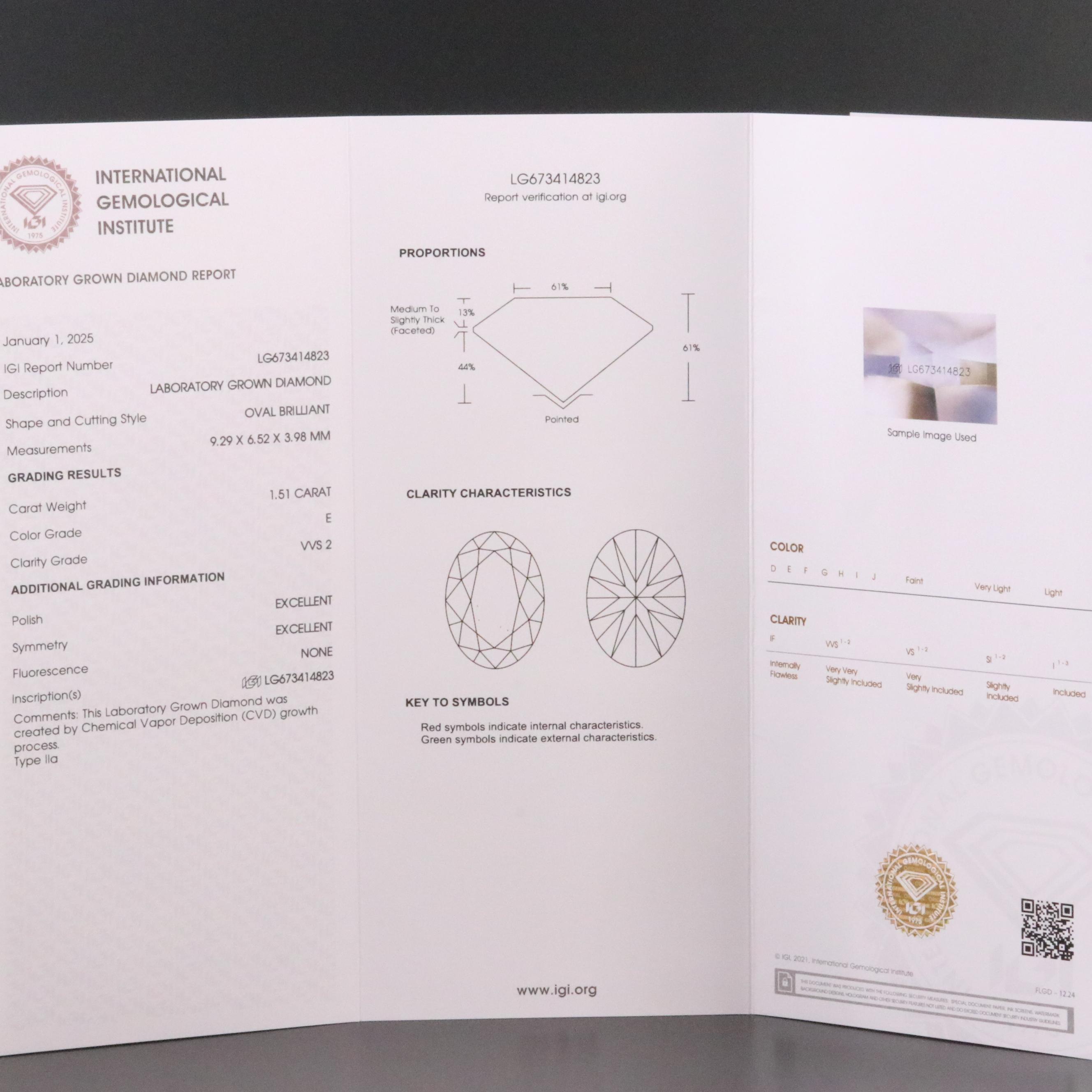 14K 3.52 CTW Lab Grown Diamond Ring with IGI Reports